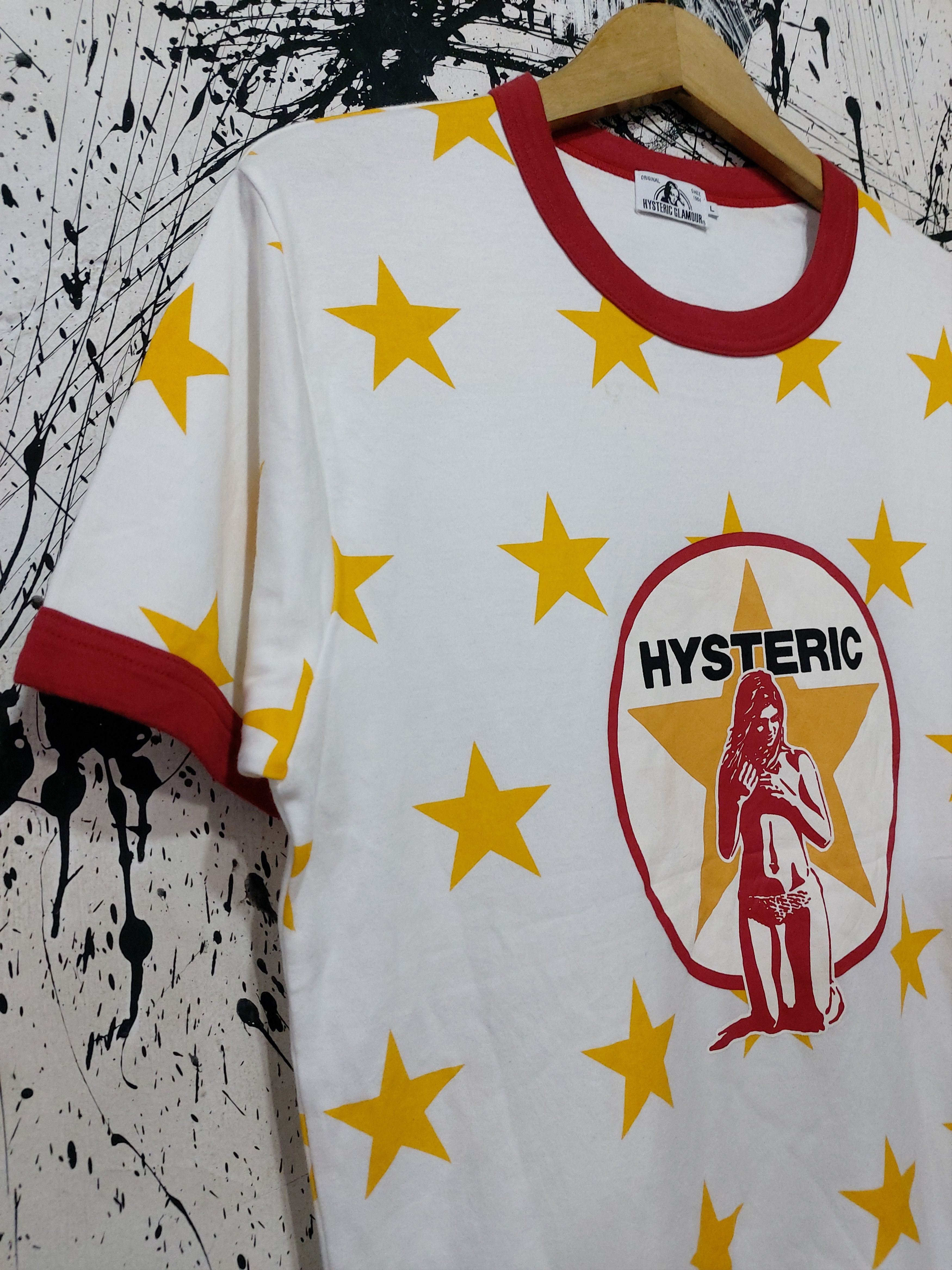 Hysteric Glamour HYSTERIC GLAMOUR STARS NUDE GIRL RINGER TEE Size US L / EU 52-54 / 3 - 2 Thumbnail