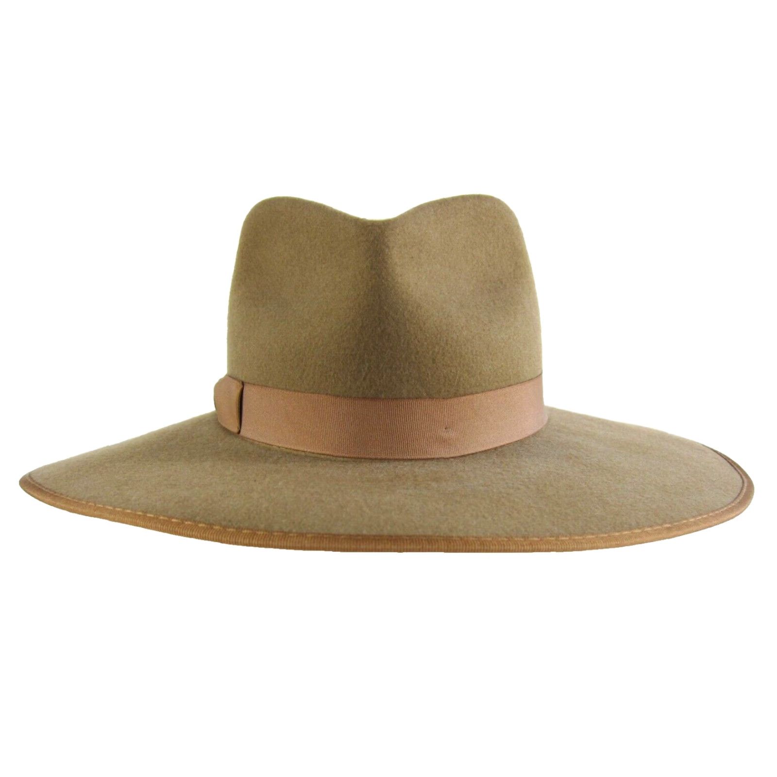 Lack of Color Lack Of Color Caramel Brown 100% Wool Felt Wide Brim Rancher Hat Women Medium Size ONE SIZE - 2 Thumbnail