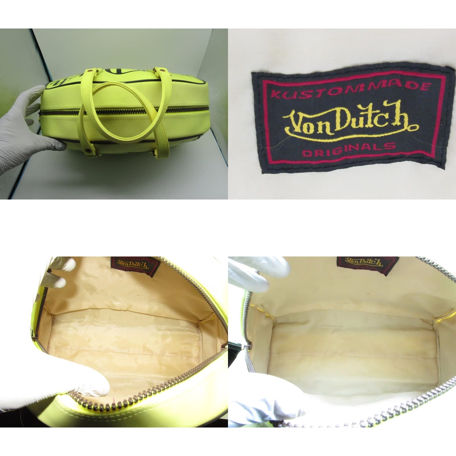 Von Dutch VINTAGE Von Dutch Bowling Bag Satchel/Top Handle Bag Yellow Mini Womens Size ONE SIZE - 9 Thumbnail
