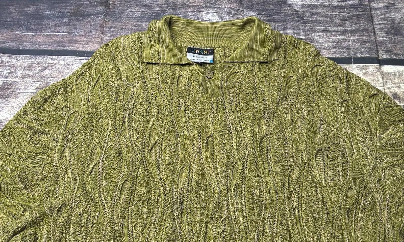 Coogi Coogi Basics Polo Sweater Mens XL 3D Knit Mercerised Cotton Size US XL / EU 56 / 4 - 4 Thumbnail