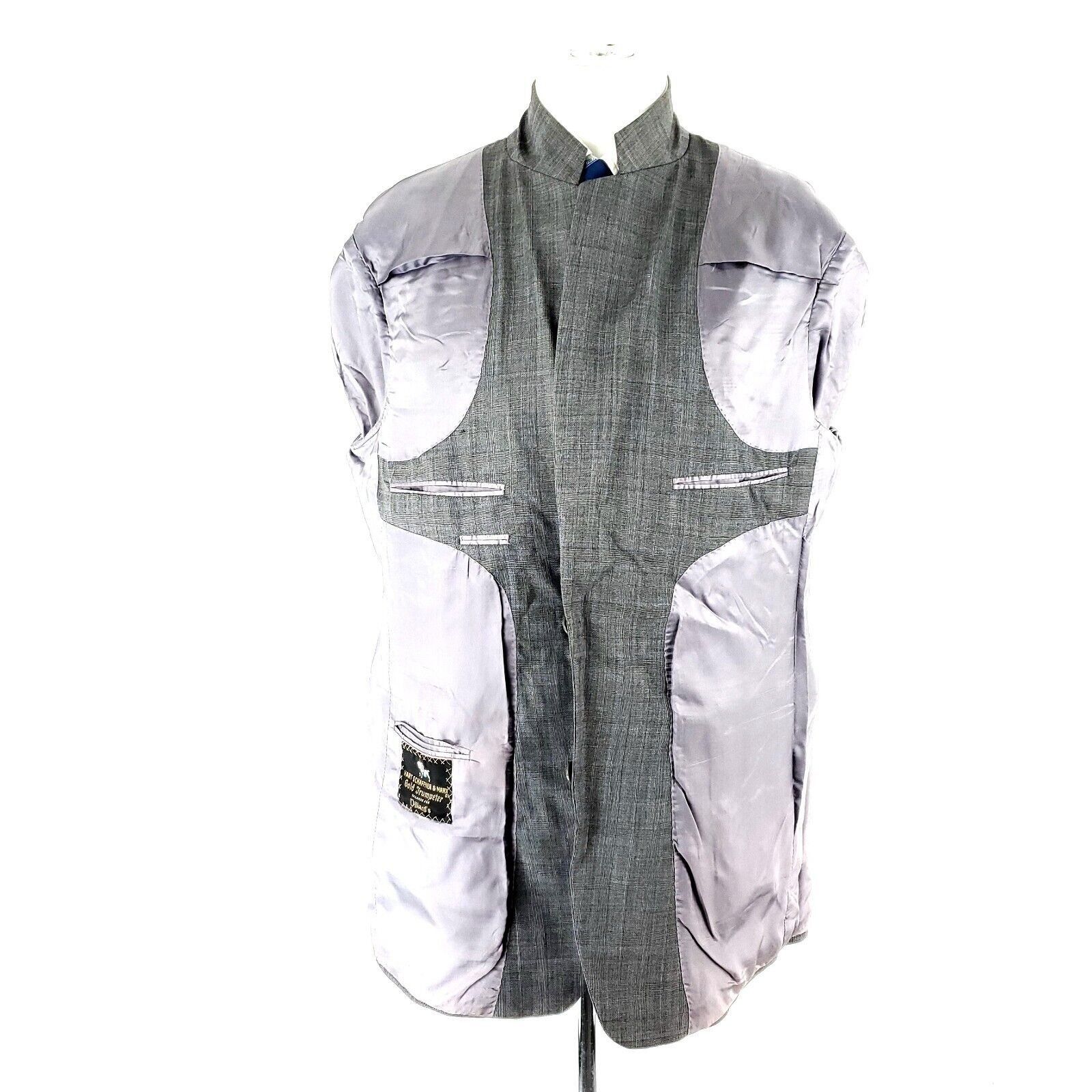 Hart Schaffner Marx Hart Schaffner Marx Gold Trumpeter Wool 2 Button Blazer 42L Size 42L - 9 Thumbnail