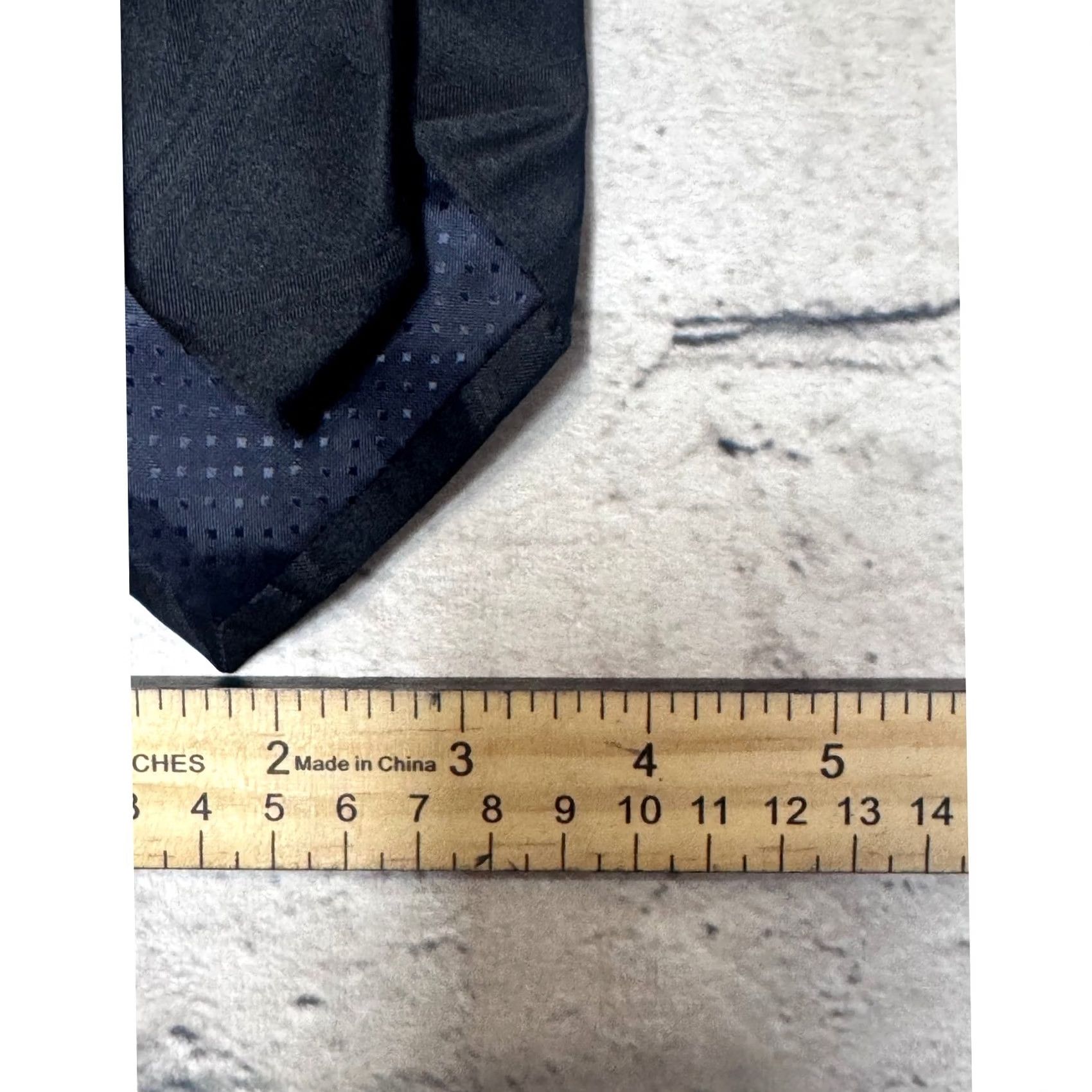 Pierre Cardin Pierre Cardin Black Solid Silk Blend Mens Necktie Size ONE SIZE - 4 Thumbnail