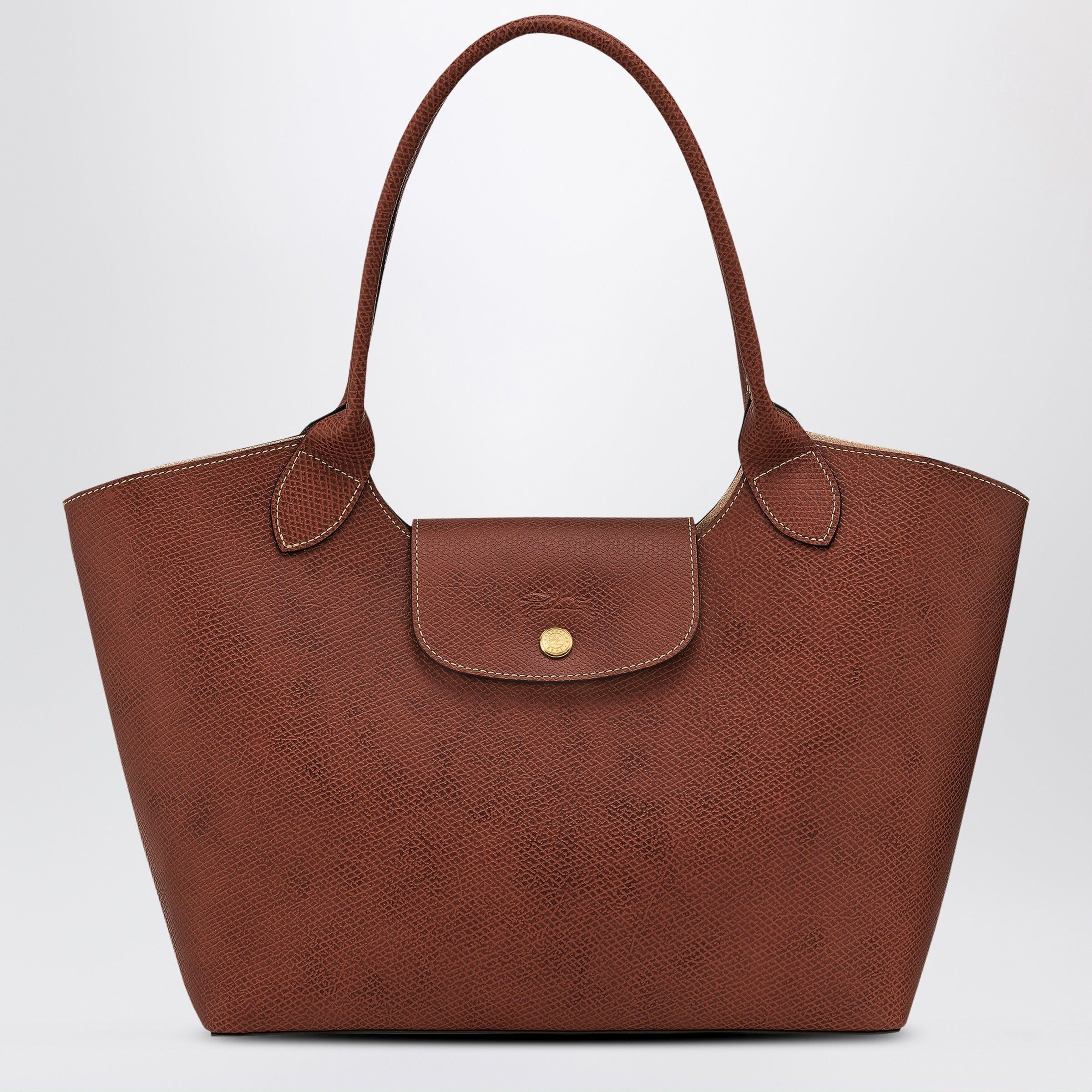 Longchamp Longchamp L Ã‰Pure Leather Shoulder Bag Brown Size ONE SIZE - 1 Thumbnail