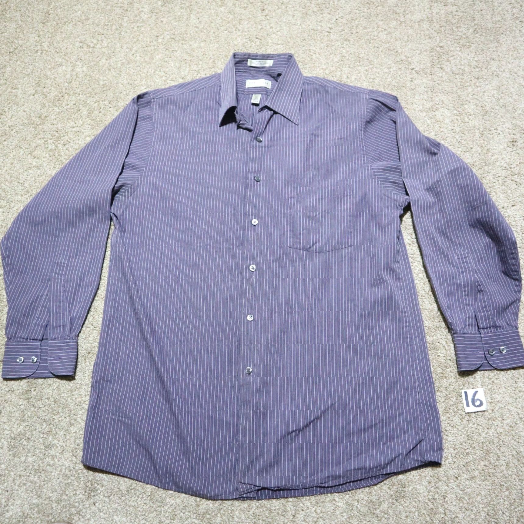 Van Heusen VAN HEUSEN Blue Striped Button-Down Shirt Mens Medium Casual Business All Seasons Size US M / EU 48-50 / 2 - 2 Thumbnail