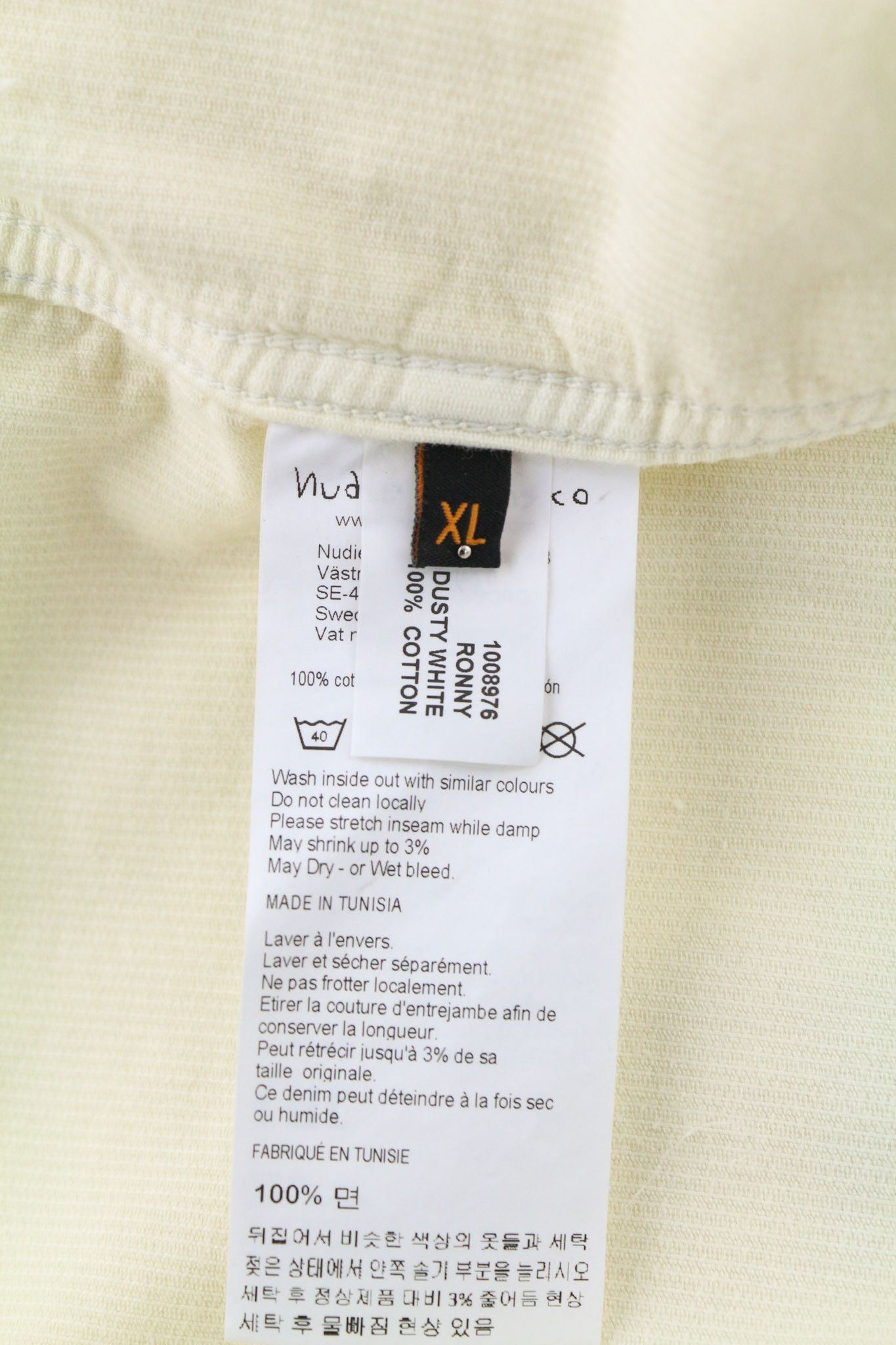 Nudie Jeans RONNY XL Dusty White Cotton Corduroy Jacket 81024 Size US XL / EU 56 / 4 - 7 Thumbnail