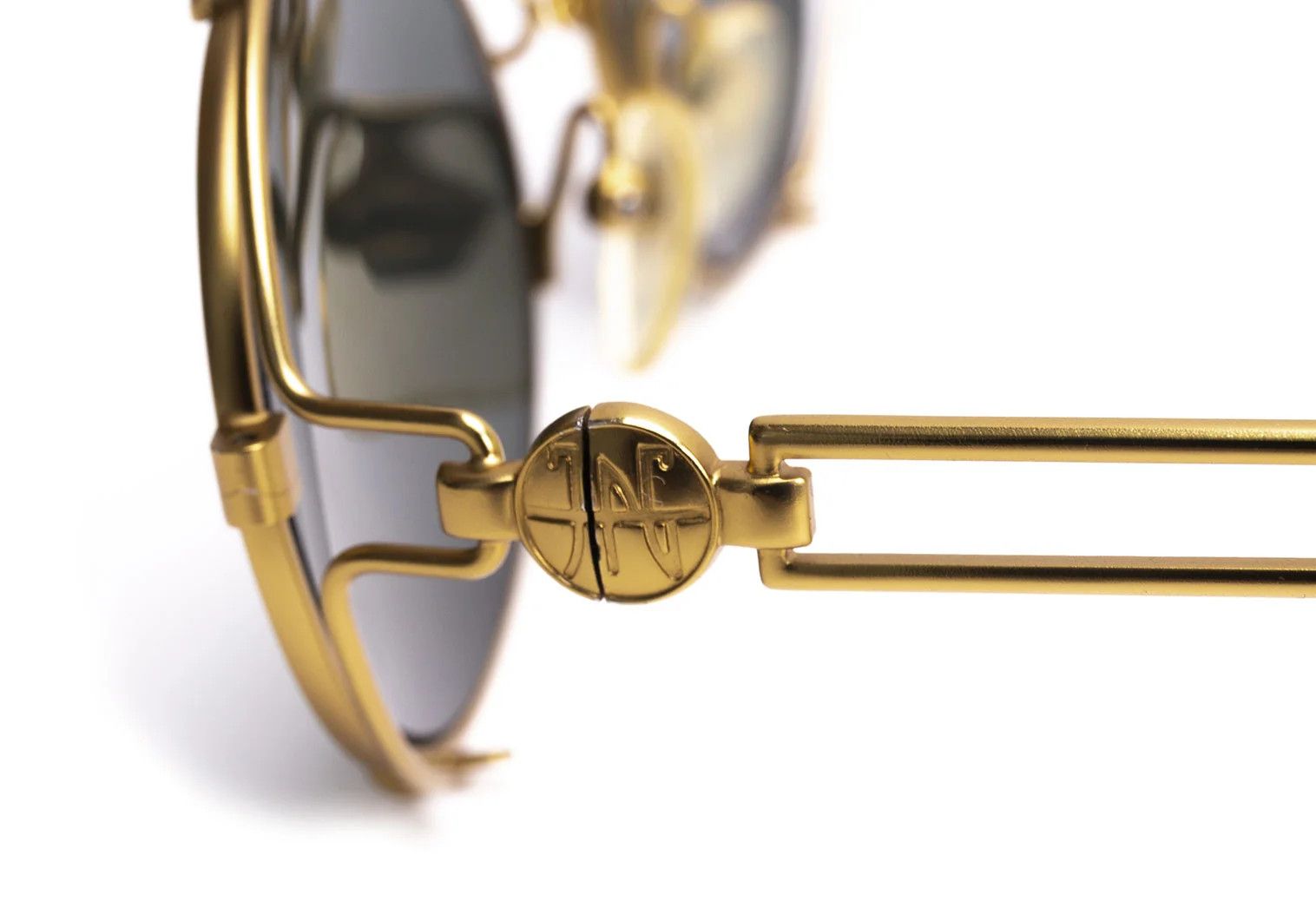 Jean Paul Gaultier Double Bridge Sunglasses in Gold and Black Size ONE SIZE - 5 Thumbnail