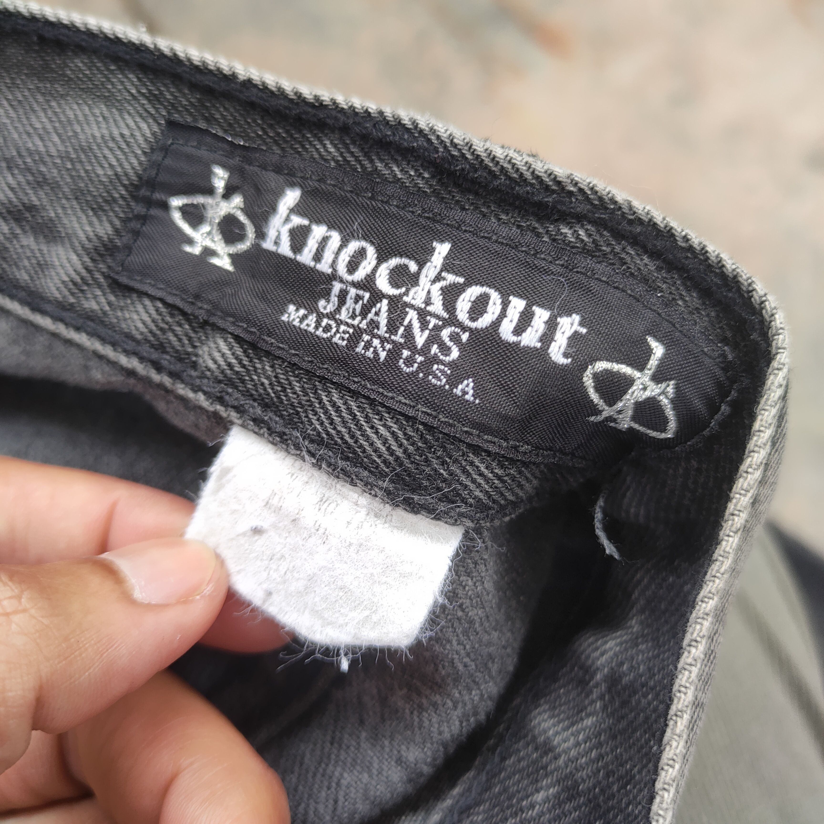Jean × Vintage W34 VINTAGE KNOCKOUT FADED BLACK DISTRESSED JEANS PANTS Size US 34 / EU 50 - 13 Thumbnail