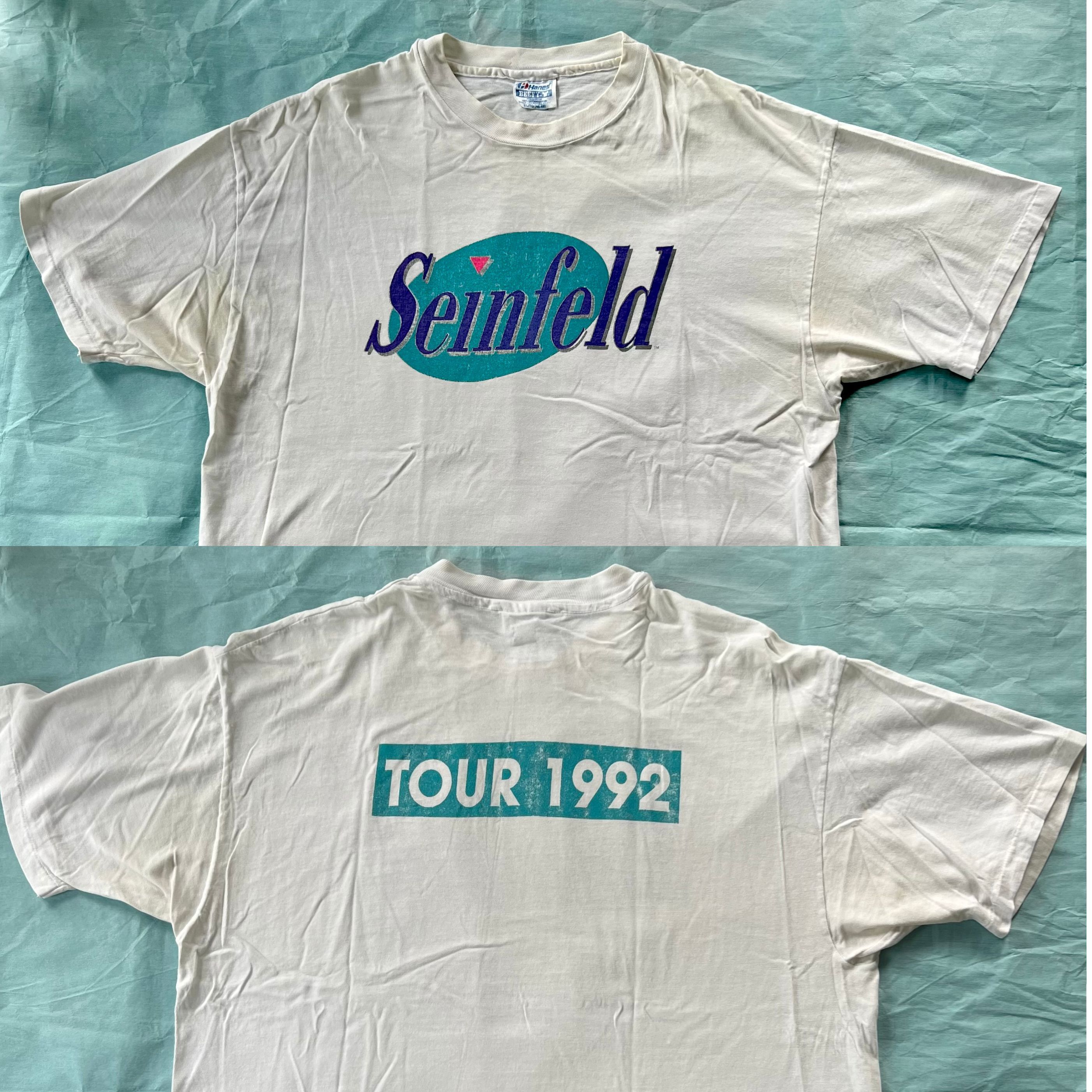 image of Movie x Seinfeld Vintage Seinfeld 1992 Tour Tee 90's Back Graphic in White, Men's (Size XL)