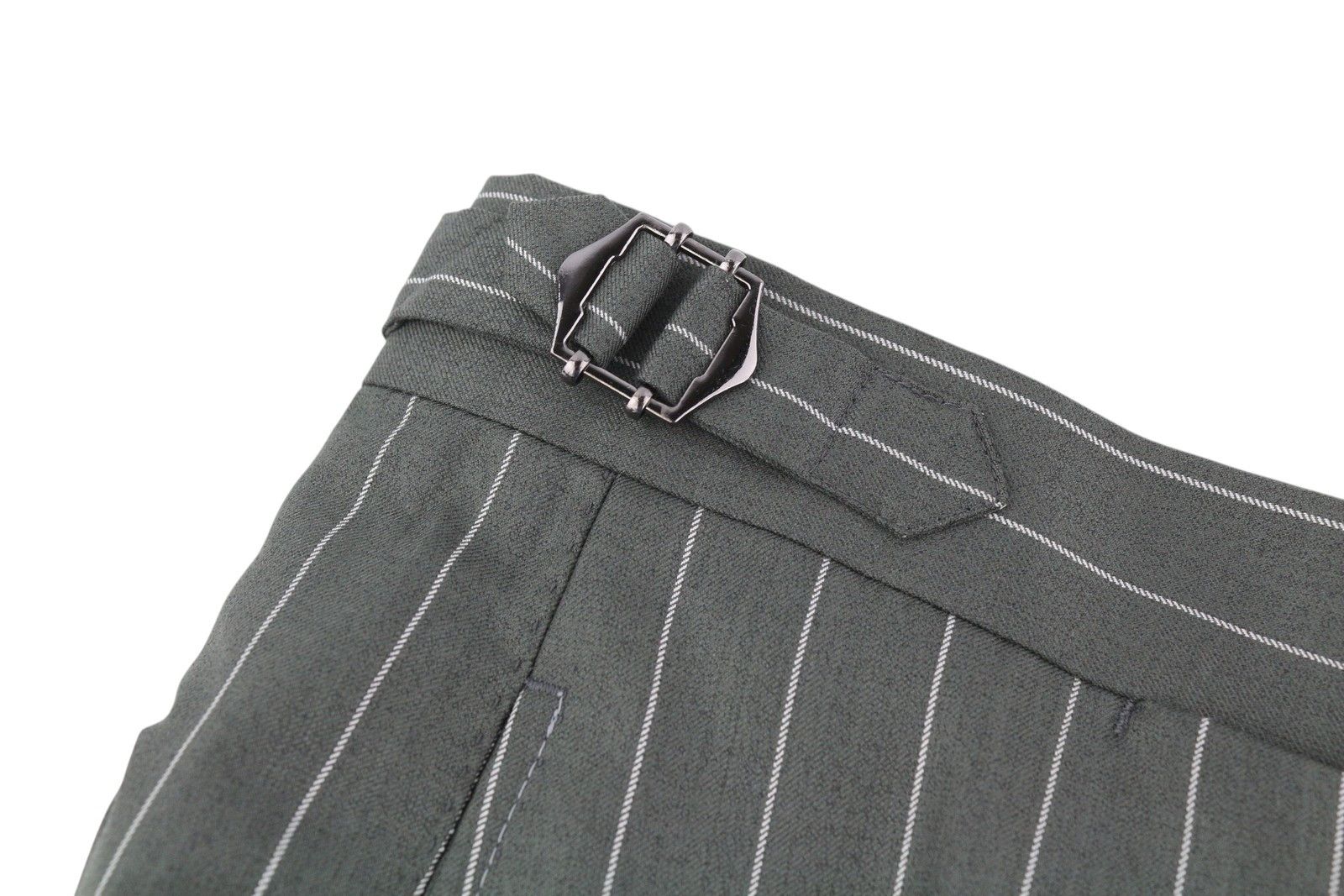Suitsupply BRESCIA UK42L Grey Wool Silk Pinstripe Trousers 84339 Size 42L - 8 Thumbnail
