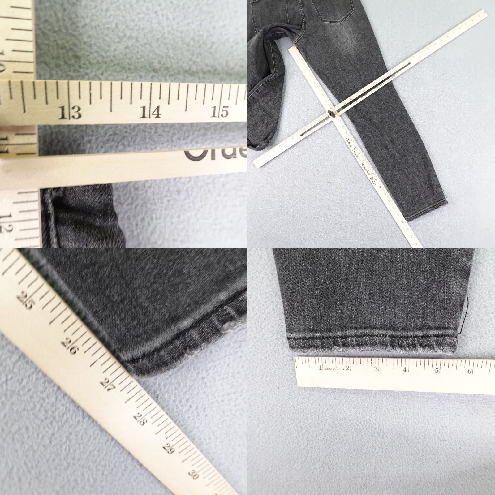 Denime Judy Blue Jeans Womens 5/27 Black Denim Boyfriend Fit Handsand Mid Rise Flex Regular Style Size 26" / US 2 / IT 38 - 8 Thumbnail