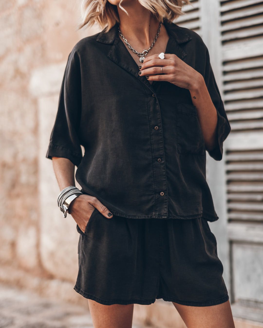 Designer MIKUTA The Dark CO-ORD Lyocell Shirt Blouse Size M Size M / US 6-8 / IT 42-44 - 2 Thumbnail