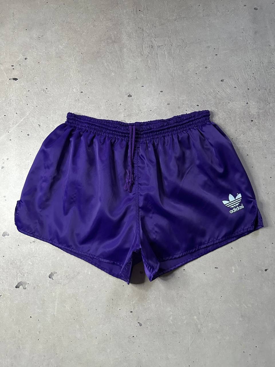 Adidas Vintage Adidas Trefoil Nylon Soccer Shorts Purple 80s Size M Size US 32 / EU 48 - 1 Thumbnail