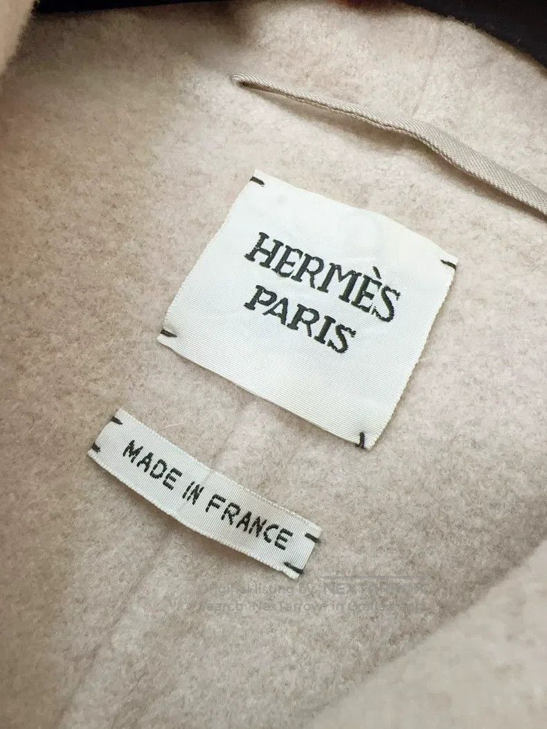 Hermes Hermes Oatmeal Cashmere A-Line Double Breasted Lapel Coat Size XS / US 0-2 / IT 36-38 - 5 Thumbnail