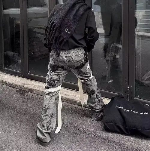 VIBE Punk Rock Heavy Industrial Detachable Streamer Cargo Pants Size US 32 / EU 48 - 6 Thumbnail