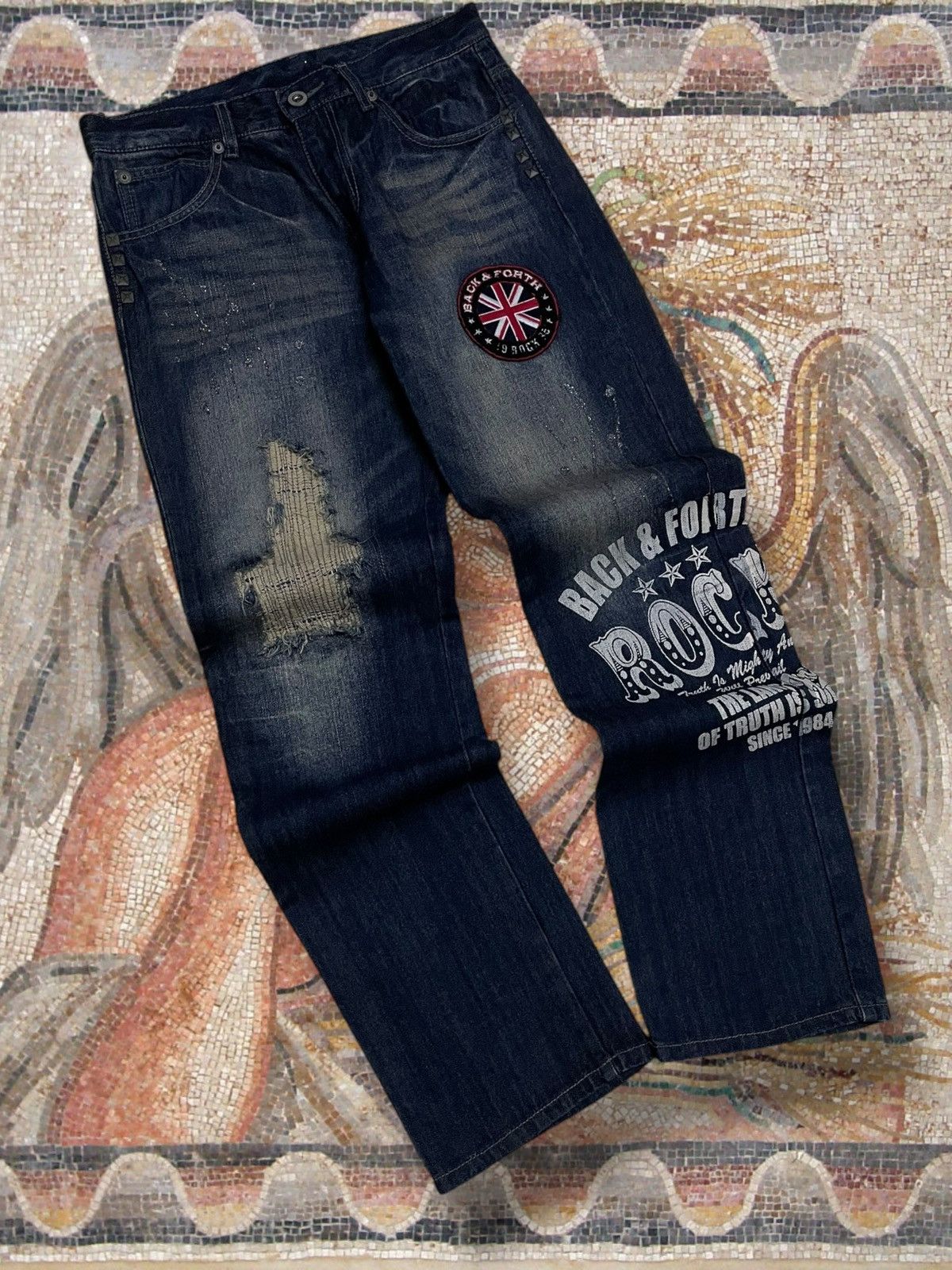 Hysteric Glamour Vintage Og 90s Designer Japan Back & Forth Distressed Denim Size US 31 - 2 Thumbnail