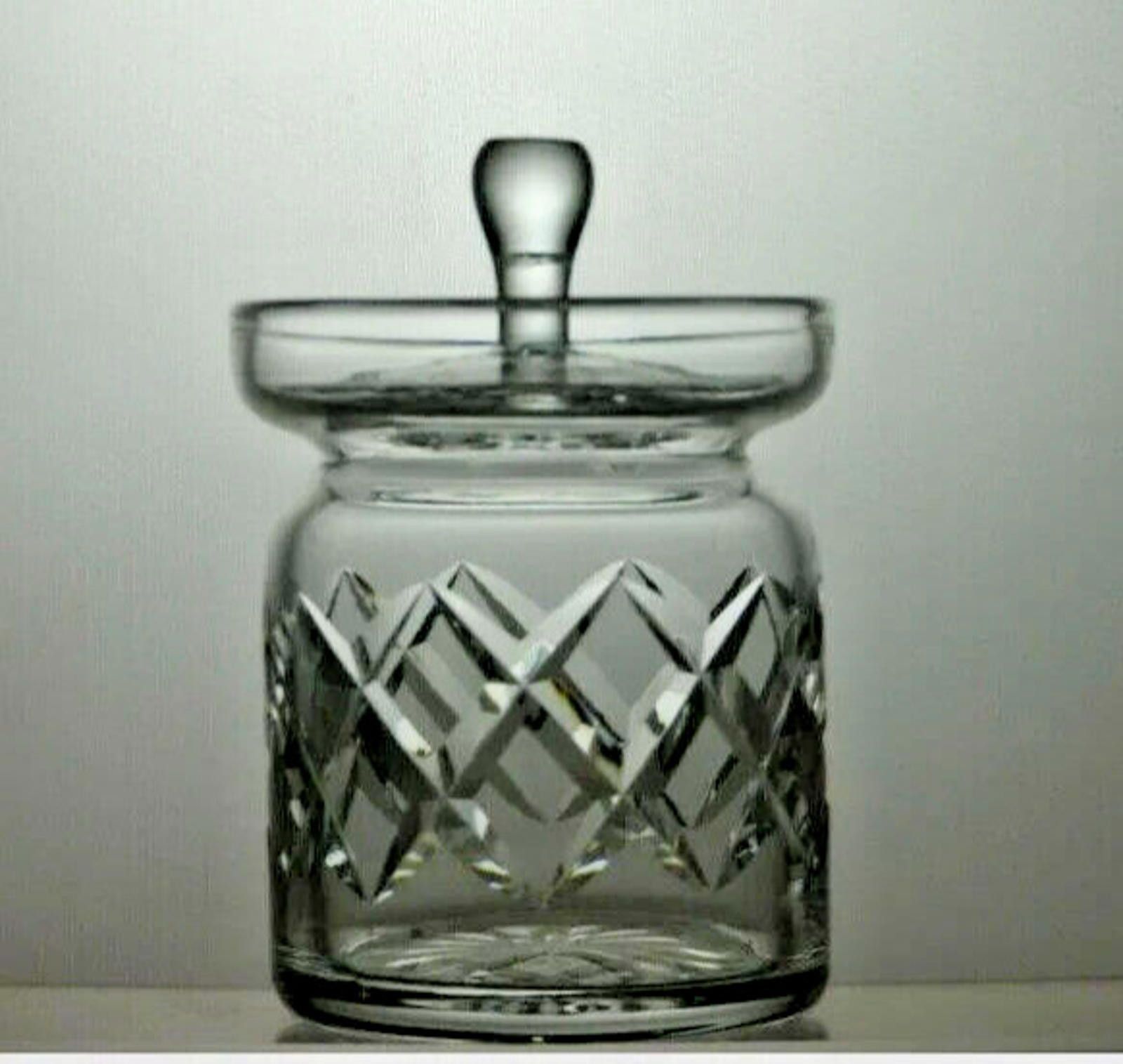 Richardson Richardson Crystal Cut Glass Jam Honey Jar With Lid 3 3/4" Size ONE SIZE - 1 Thumbnail