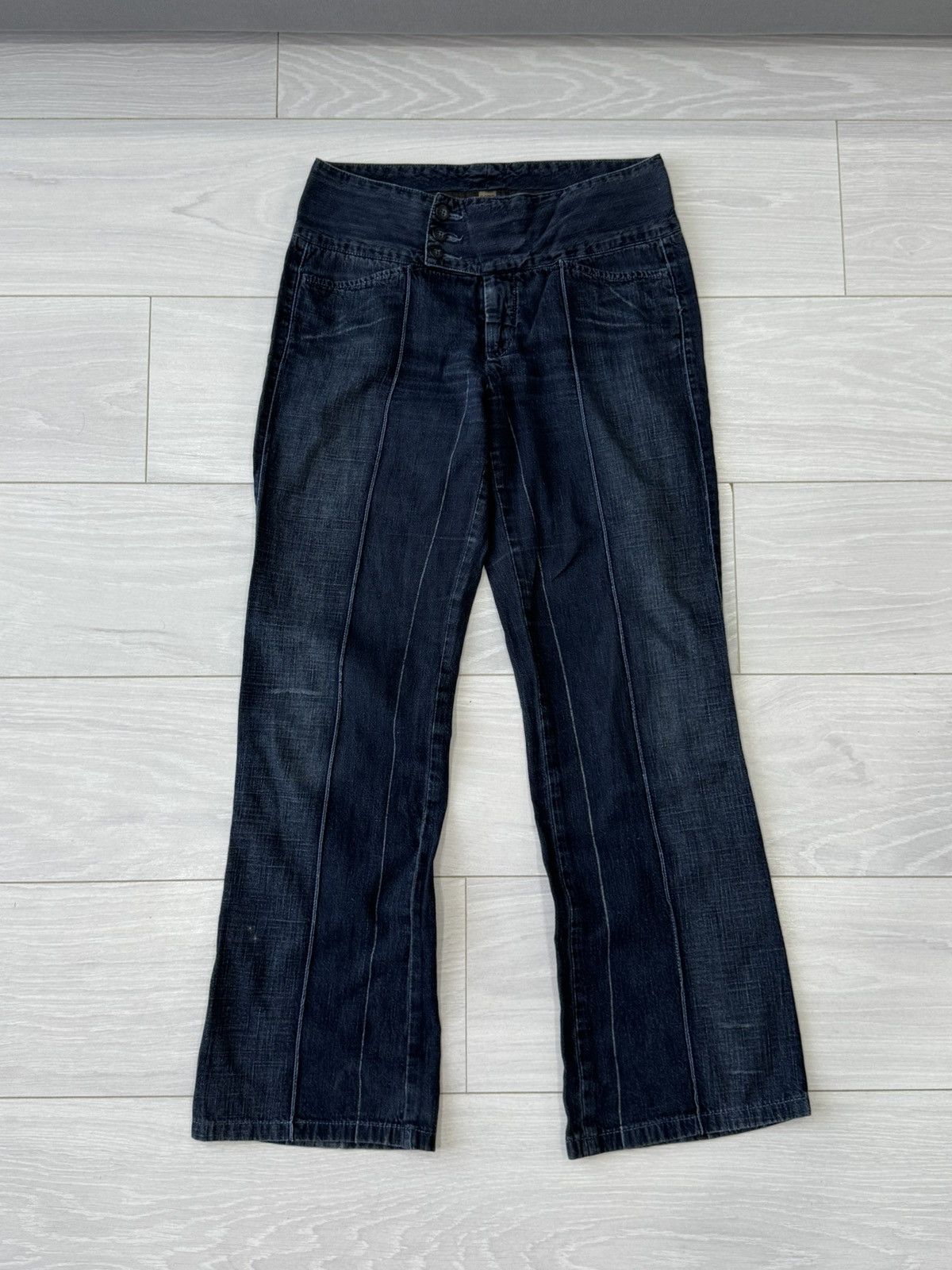 Marithe + Francois Girbaud Marithe Francois Girbaud Avant Garde Flared Denim Jeans Size 30" / US 8 / IT 44 - 1 Thumbnail