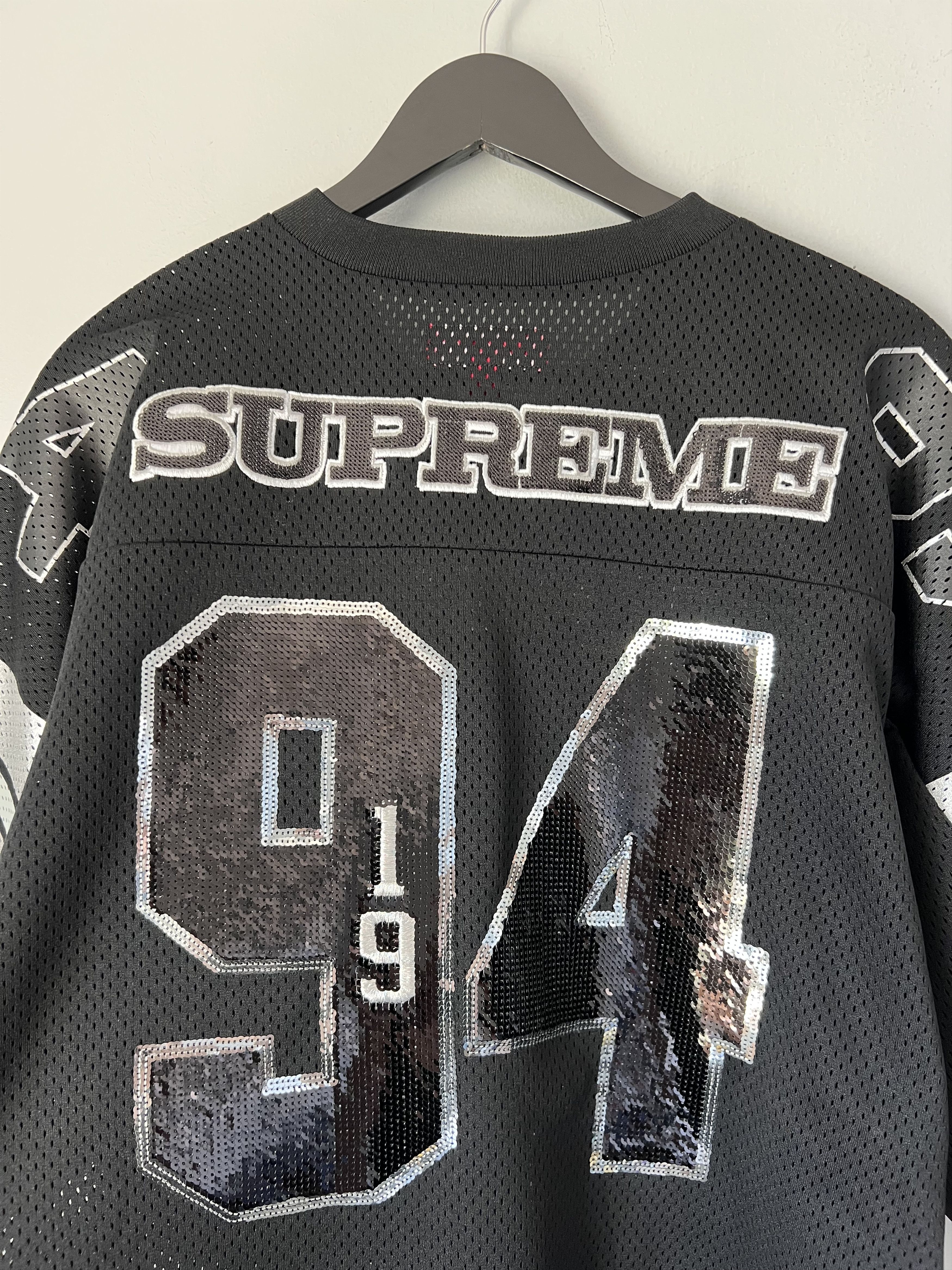 Supreme Sequin Football Jersey in Black