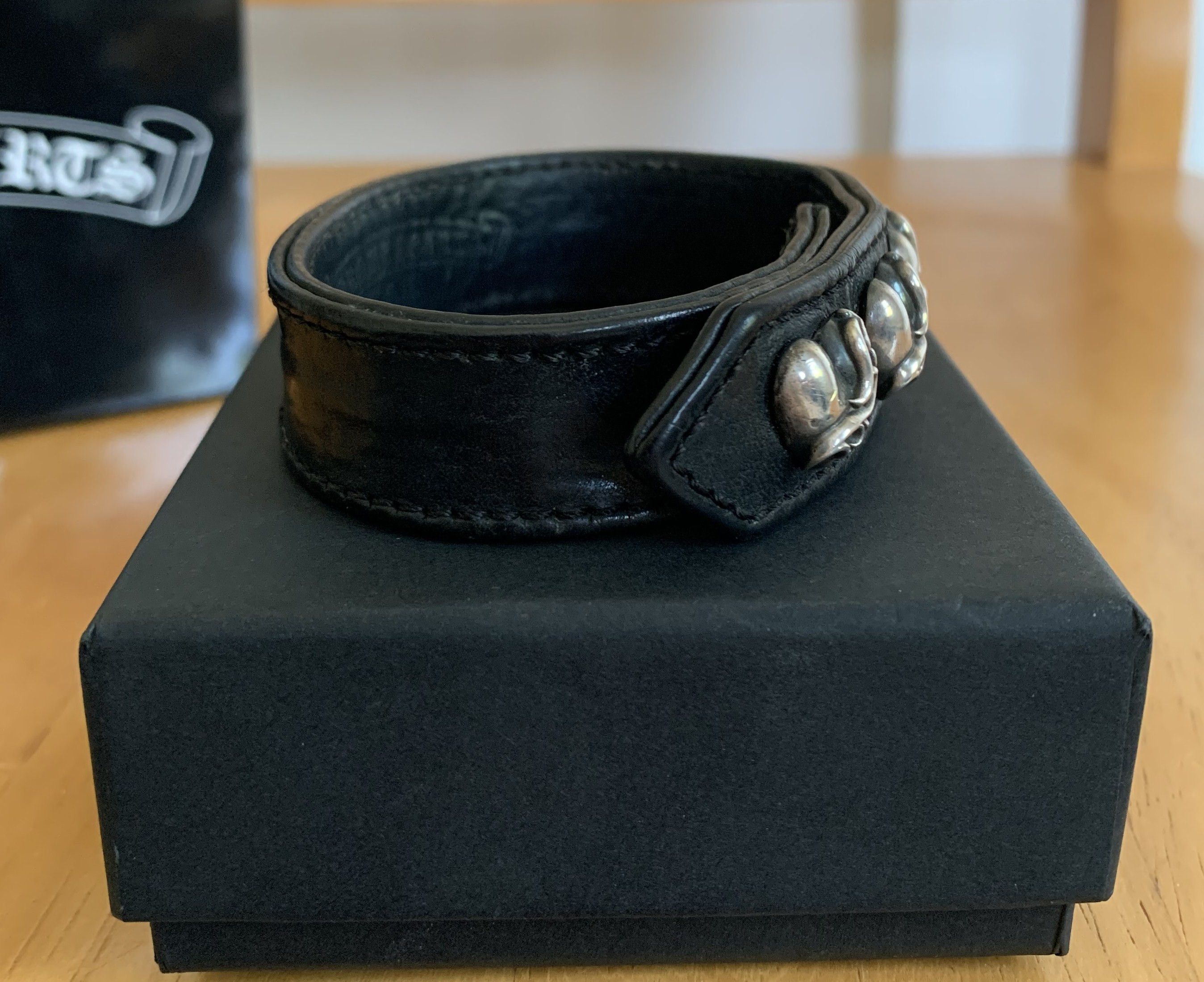 Chrome Hearts Chrome Hearts Adjustable Leather Silver Snap Bracelet Size ONE SIZE - 4 Thumbnail