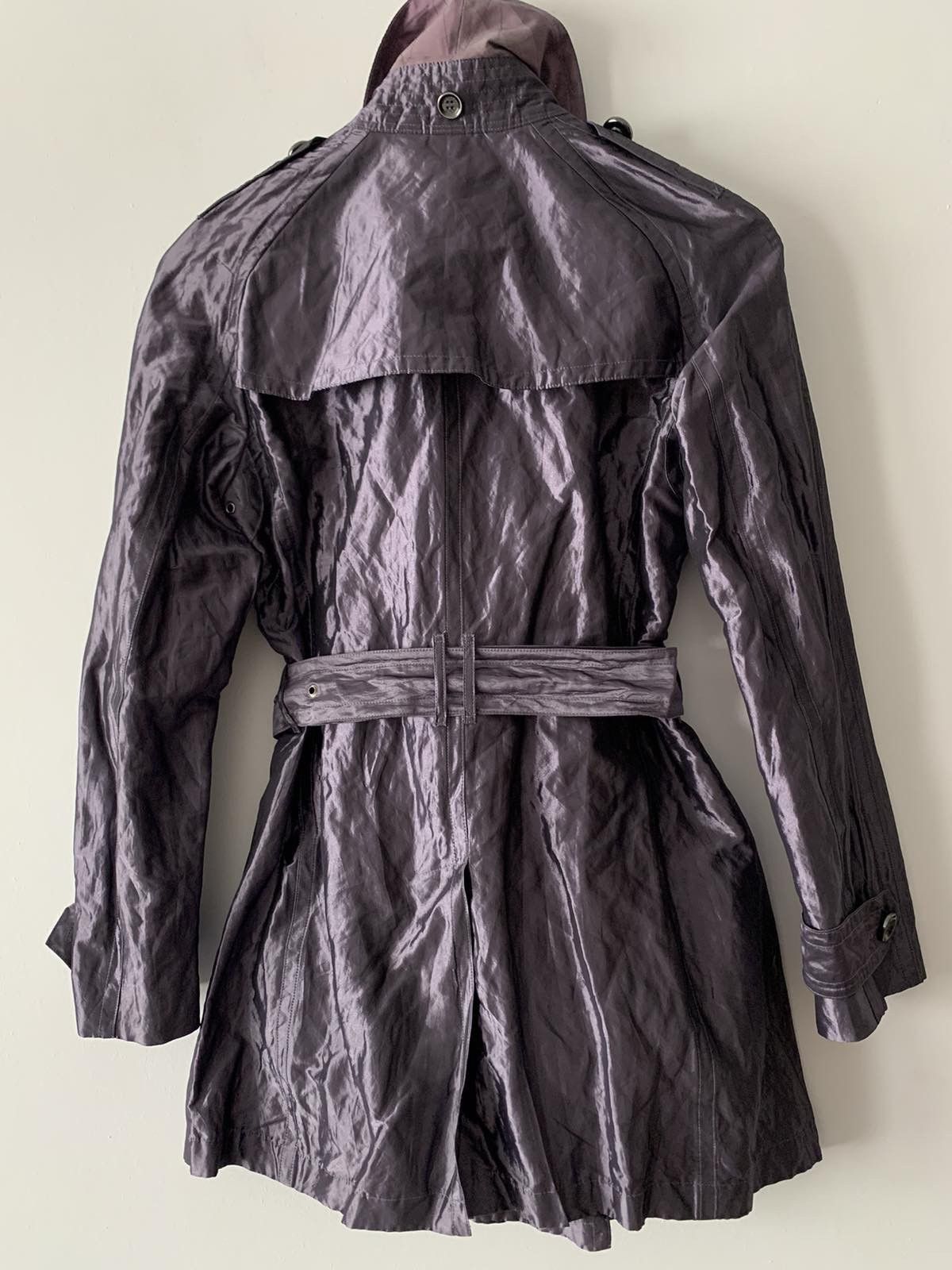 Burberry 🔥 Vintage Burberry Purple Shimmer Trench Coat Size S / US 4 / IT 40 - 2 Thumbnail