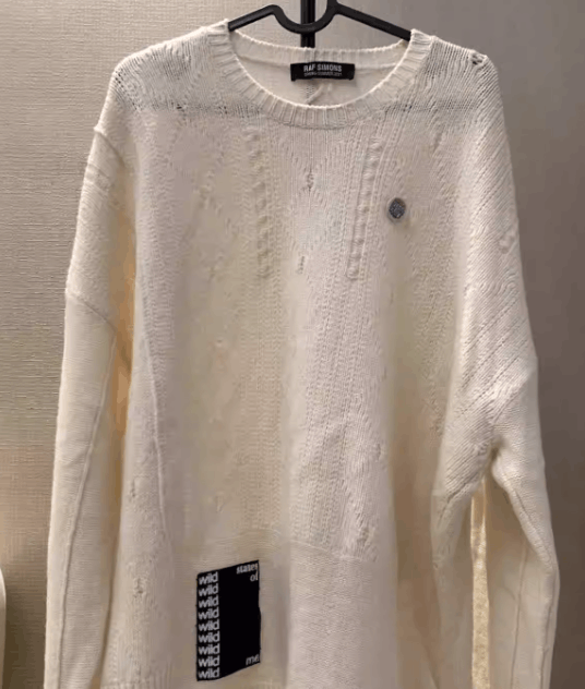 Raf simons 21ss show style emblem patch sweater
