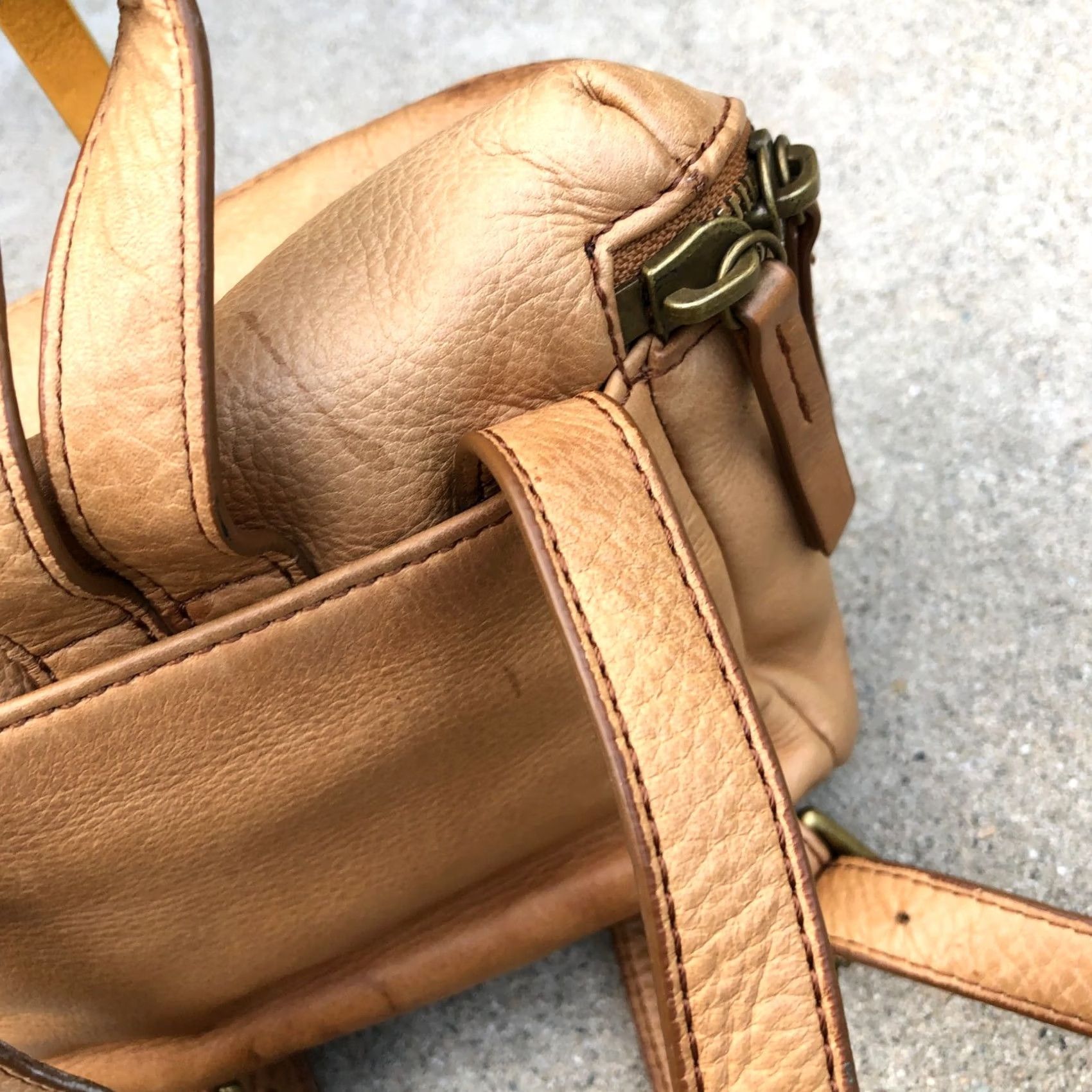 Vintage VTG MARGOT NEW YORK Mini Backpack Leather Women's Zip Bag Brown 9"x6"x4" Backpack Women Brown Leather Zip Bag 9 W x 6 H x 4 D Size ONE SIZE - 7 Thumbnail