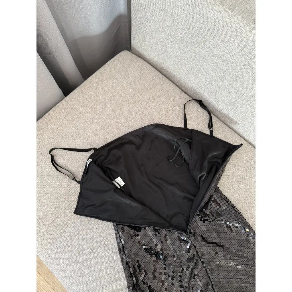 Dolce & Gabbana D&G Black Sequin Bra Strap Satin Trim Bodycon Dress IT40 Size S / US 4 / IT 40 - 6 Thumbnail