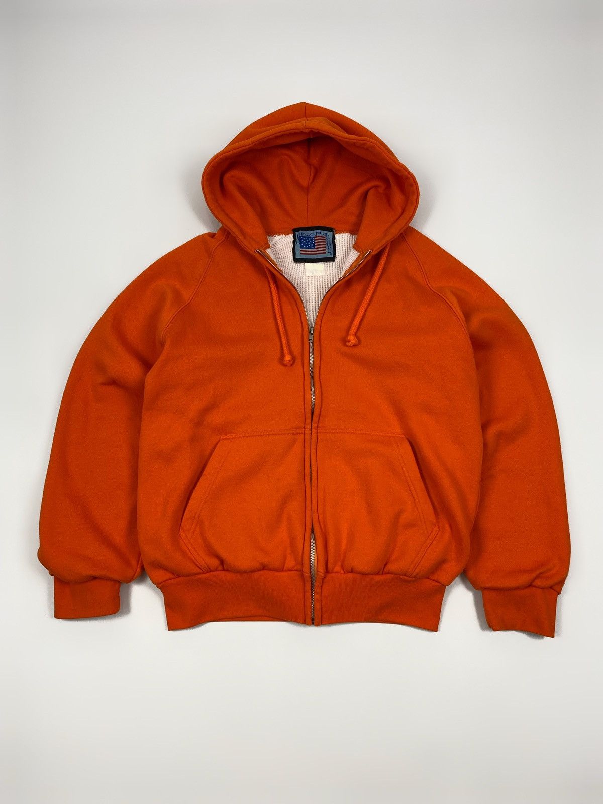 Other Y2K Vintage Snap’n’Wear Blank Orange Thermal Boxy Zip Hoodie Size US L / EU 52-54 / 3 - 1 Thumbnail
