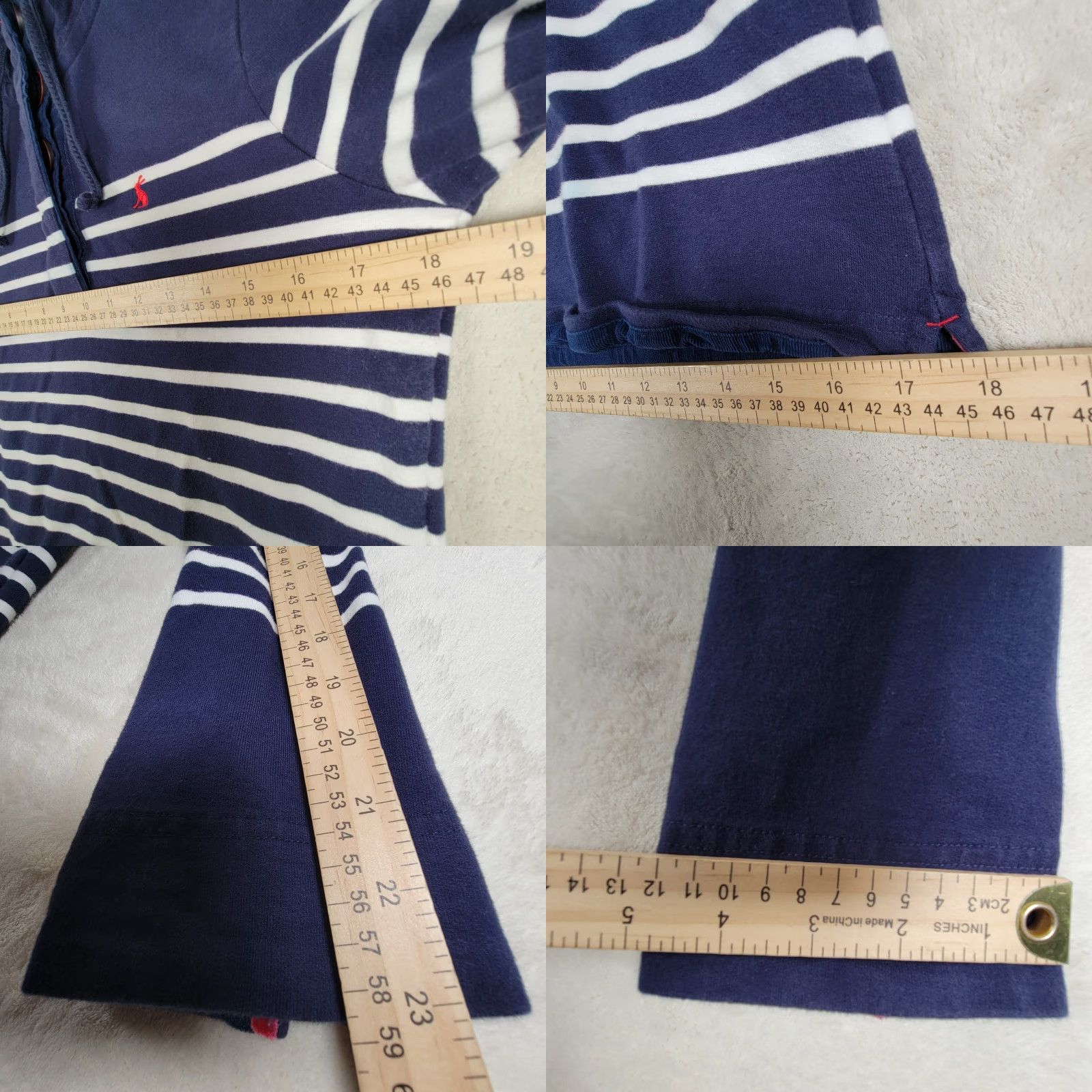Vintage Joules Sweatshirt Striped Mock Neck Navy Blue Pullover 6 Women Regular Size Comfort Breathable Stretch Size M / US 6-8 / IT 42-44 - 8 Thumbnail