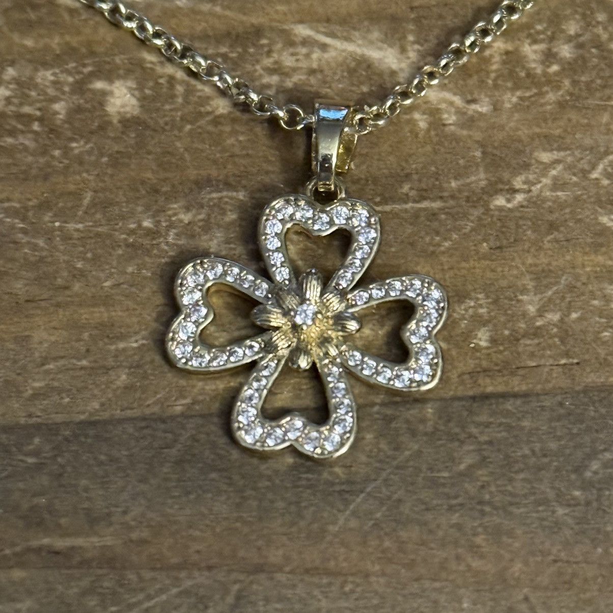 Other Fire Beetle gold plated pave clover pendant necklace Size ONE SIZE - 5 Thumbnail
