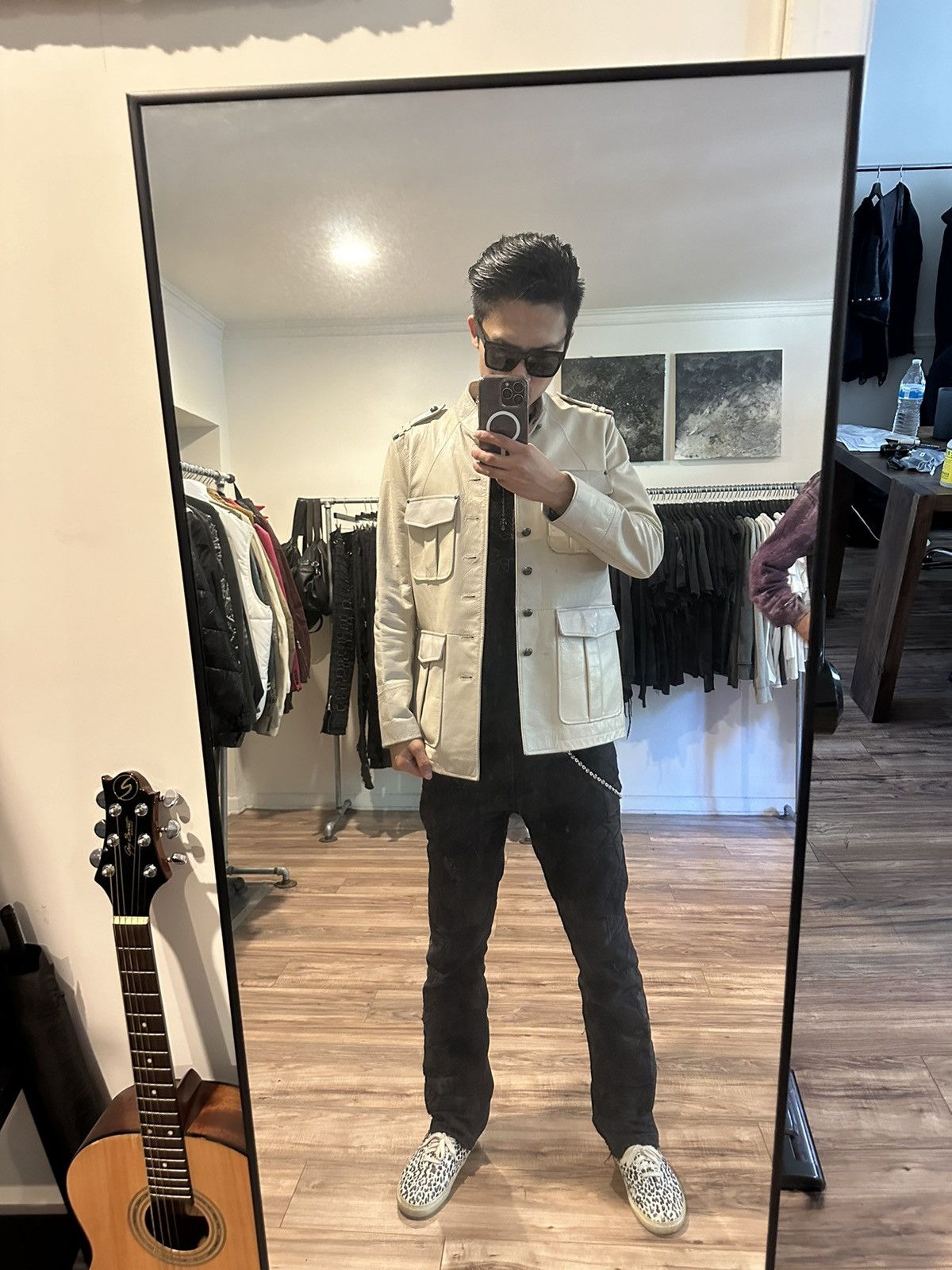 Saint Laurent Paris SS19 Travis Scott Runway Sample Leather Safari Jacket 46 Size US S / EU 44-46 / 1 - 11 Thumbnail