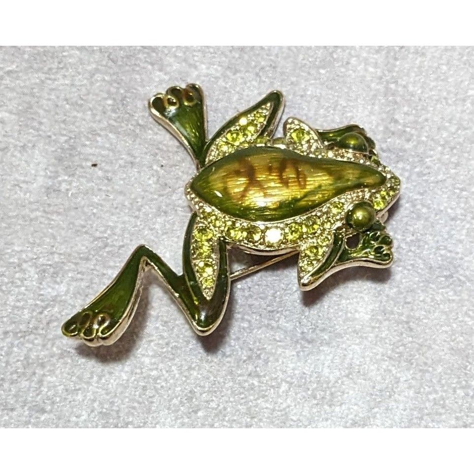 Other Vintage Liz Claiborne Rhinestone Enamel Frog Brooch Size ONE SIZE - 4 Thumbnail