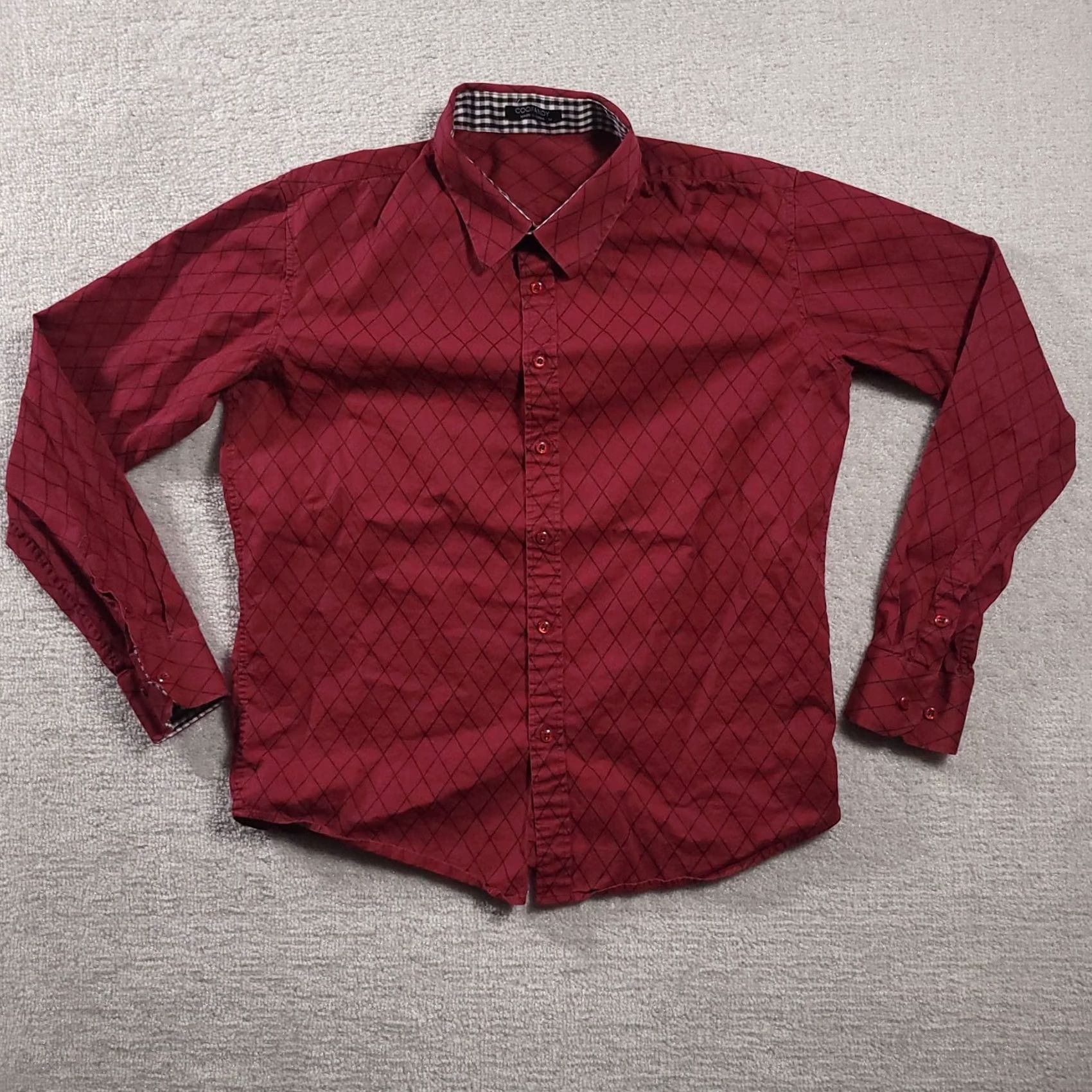 Vintage Coofandy Button Up Shirt Mens Medium Red Long Sleeve Collared Shirt Regular Fit Casual Business Party/Cocktail Size US M / EU 48-50 / 2 - 2 Thumbnail
