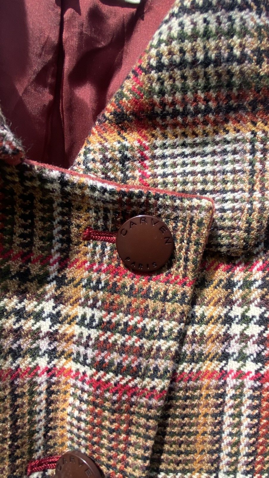 Carven × Vintage Carven Paris Wool Plaid Jacket Size L / US 10 / IT 46 - 4 Thumbnail