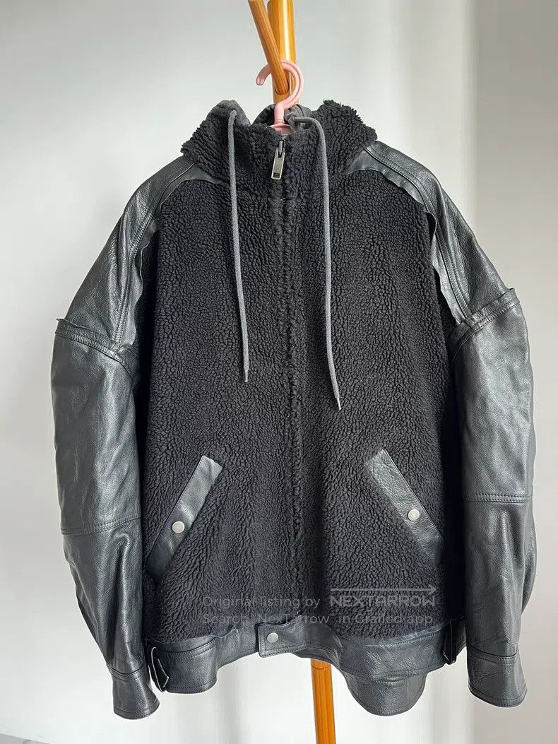 Balenciaga Balenciaga Velvet Fleece Leather Jacket Size US S / EU 44-46 / 1 - 1 Thumbnail