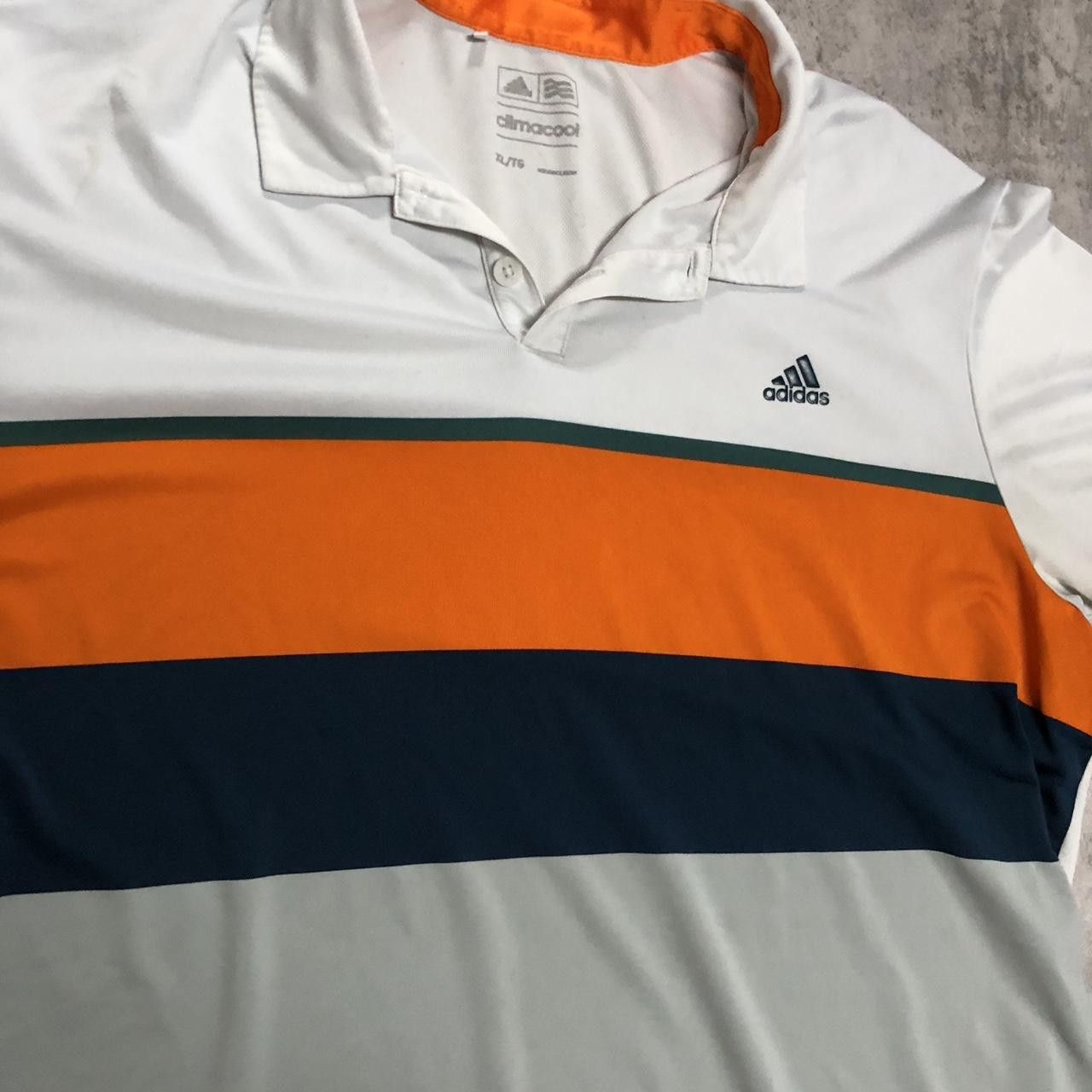 Adidas White Adidas polo shirt with orange and green stripes #golf Size US XL / EU 56 / 4 - 2 Thumbnail