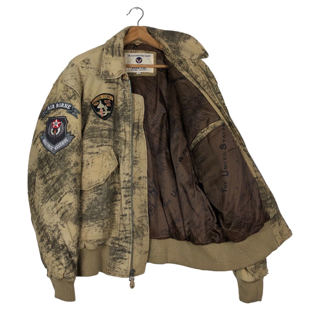 Bare Fox 🔥Vintage Leather Jacket Bare Fox Flying Jacket Big Logo Size US M / EU 48-50 / 2 - 13 Thumbnail