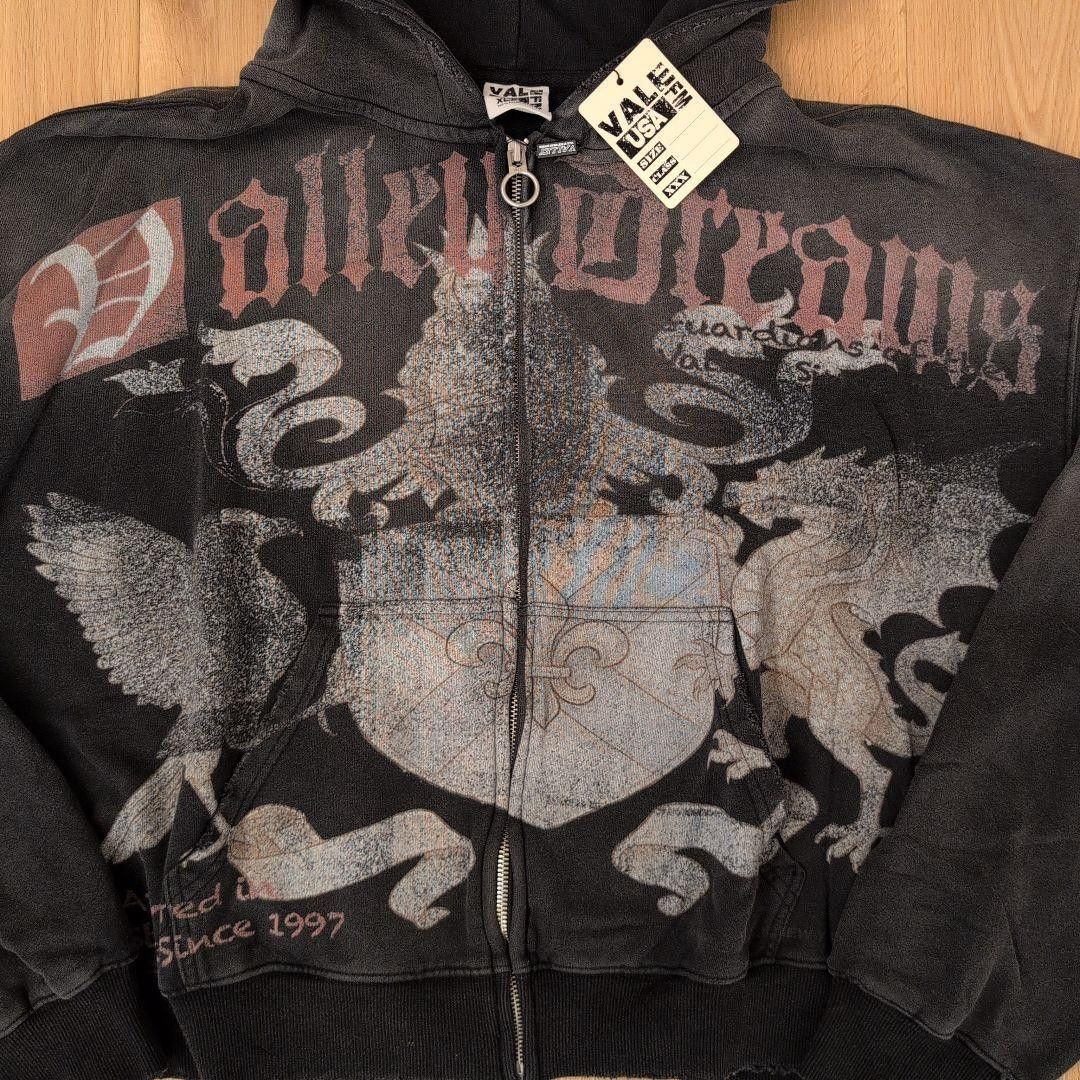 Vale VALE FOREVER “VENDETTA” Zip Hoodie [EVO] – Washed Black, XL Size US XL / EU 56 / 4 - 5 Thumbnail