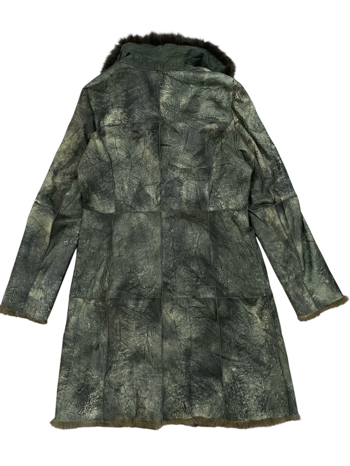 Japanese Brand Vtg Leather Long Coat Leather Rabbit & Fur Blue Fox Collar Size US L / EU 52-54 / 3 - 2 Thumbnail
