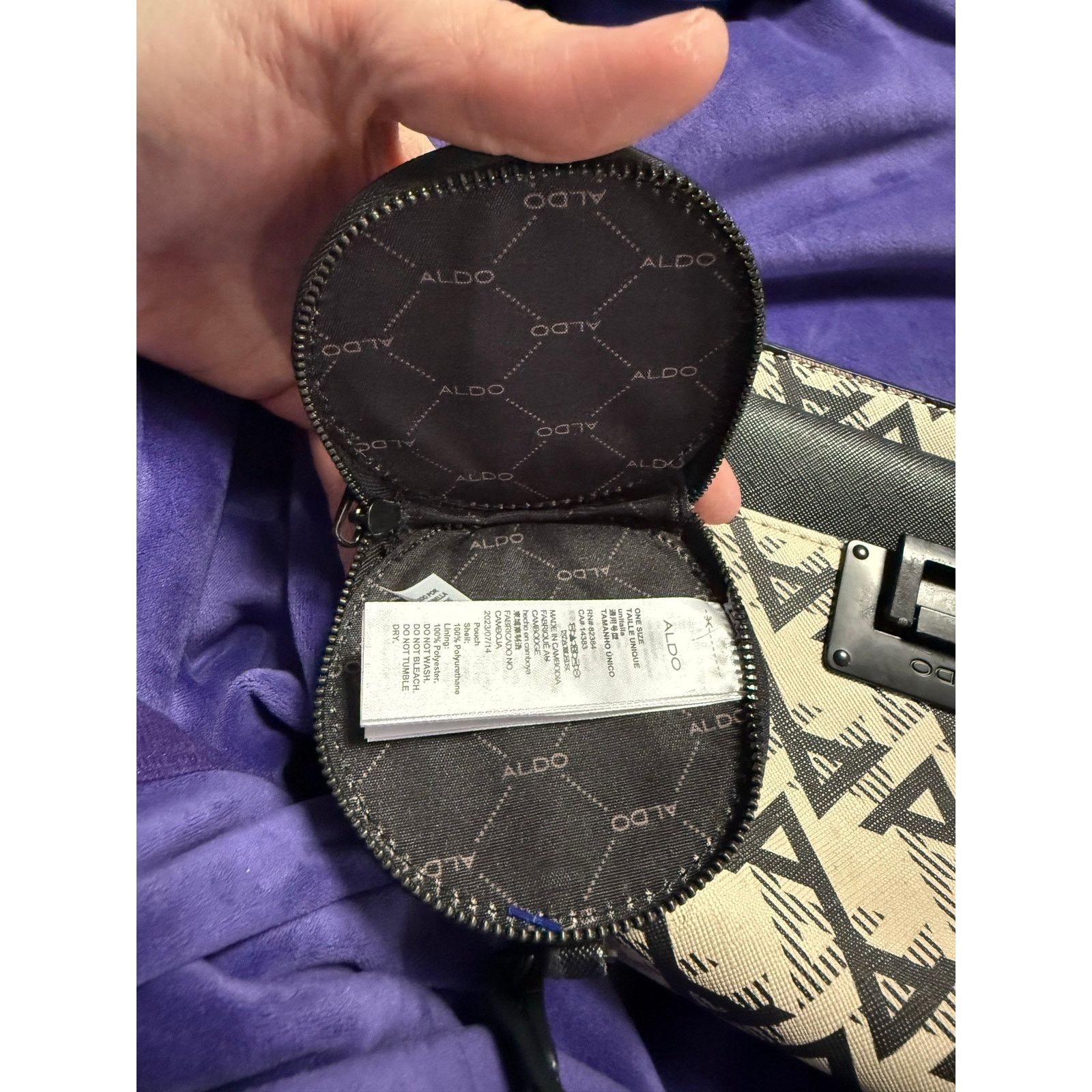 Aldo ALDO DOTROPP Geometric Crossbody Handbag Attached Zip Purse Size ONE SIZE - 11 Thumbnail