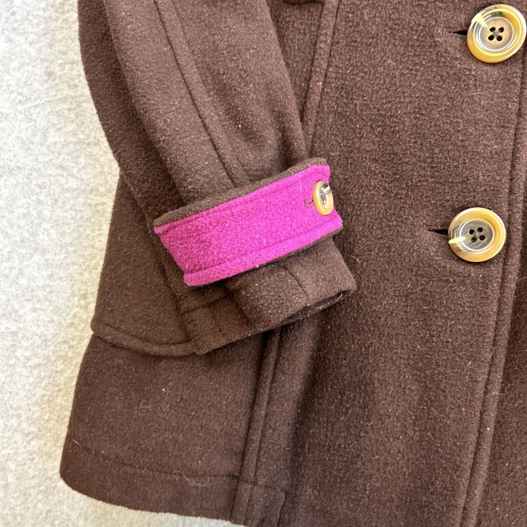 Old Navy Old Navy Coat Womens Medium Brown Wool Blend Mock Neck Button Up Jacket Size M / US 6-8 / IT 42-44 - 5 Thumbnail