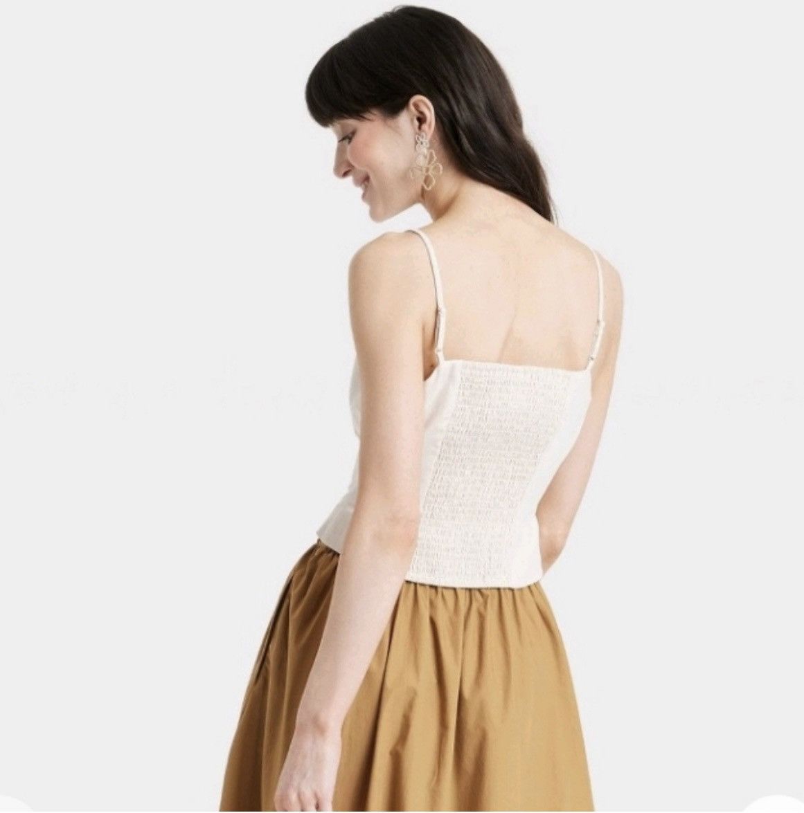 Vintage Cream button up cami blouse button up Size S / US 4 / IT 40 - 2 Thumbnail
