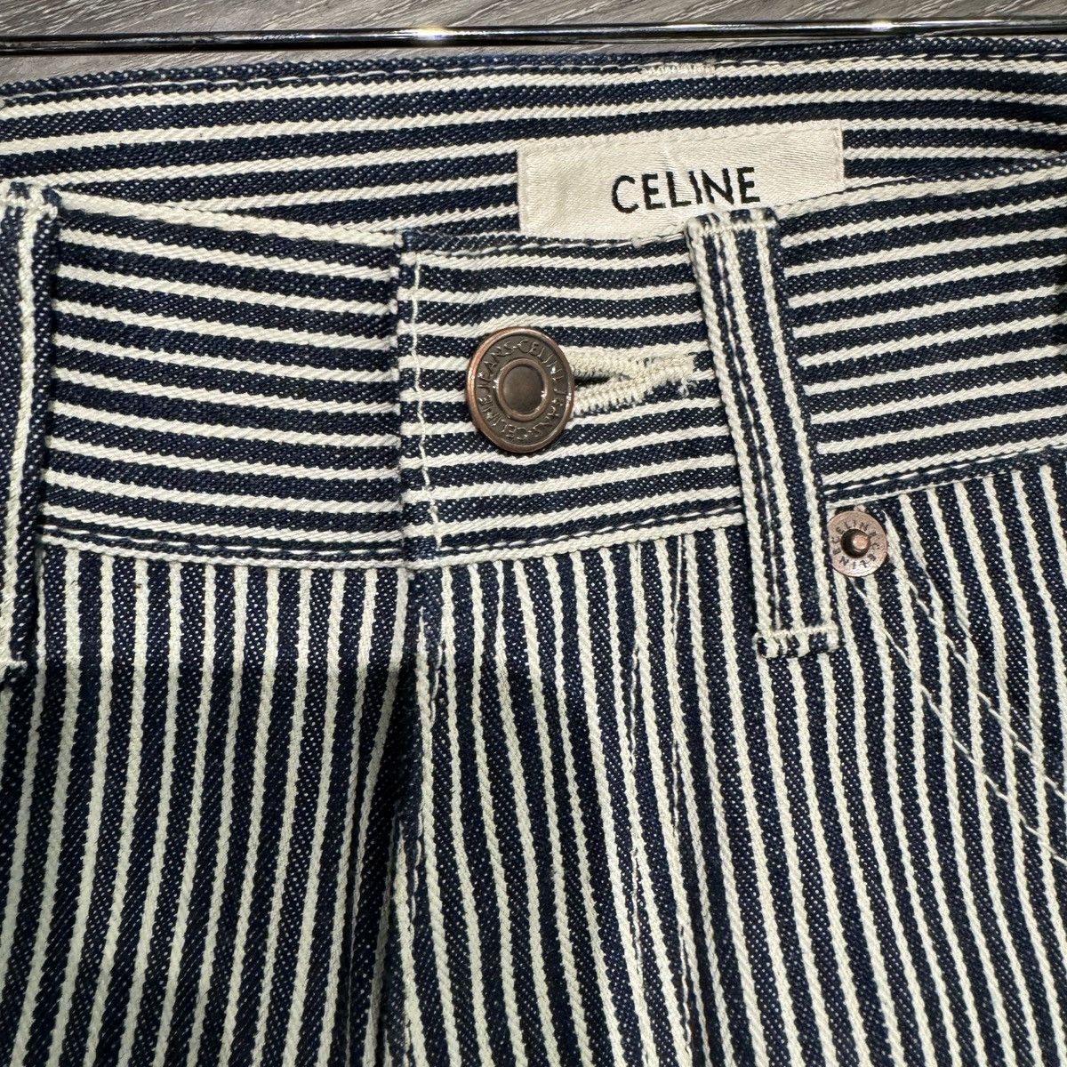 Celine SS20 Hedi Slimane Celine Serge Hickory Stripe Denim Jeans Size US 26 / EU 42 - 5 Thumbnail