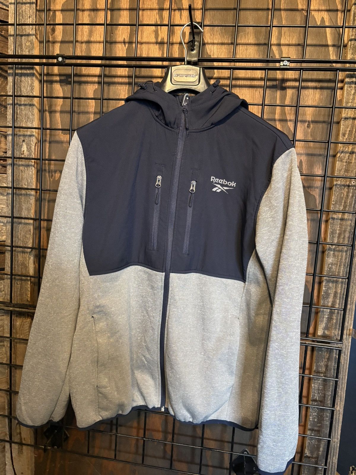 Reebok Reebok Vintage Two-Tone Full-Zip Hooded Jacket Navy/Grey XL Size US XL / EU 56 / 4 - 1 Thumbnail