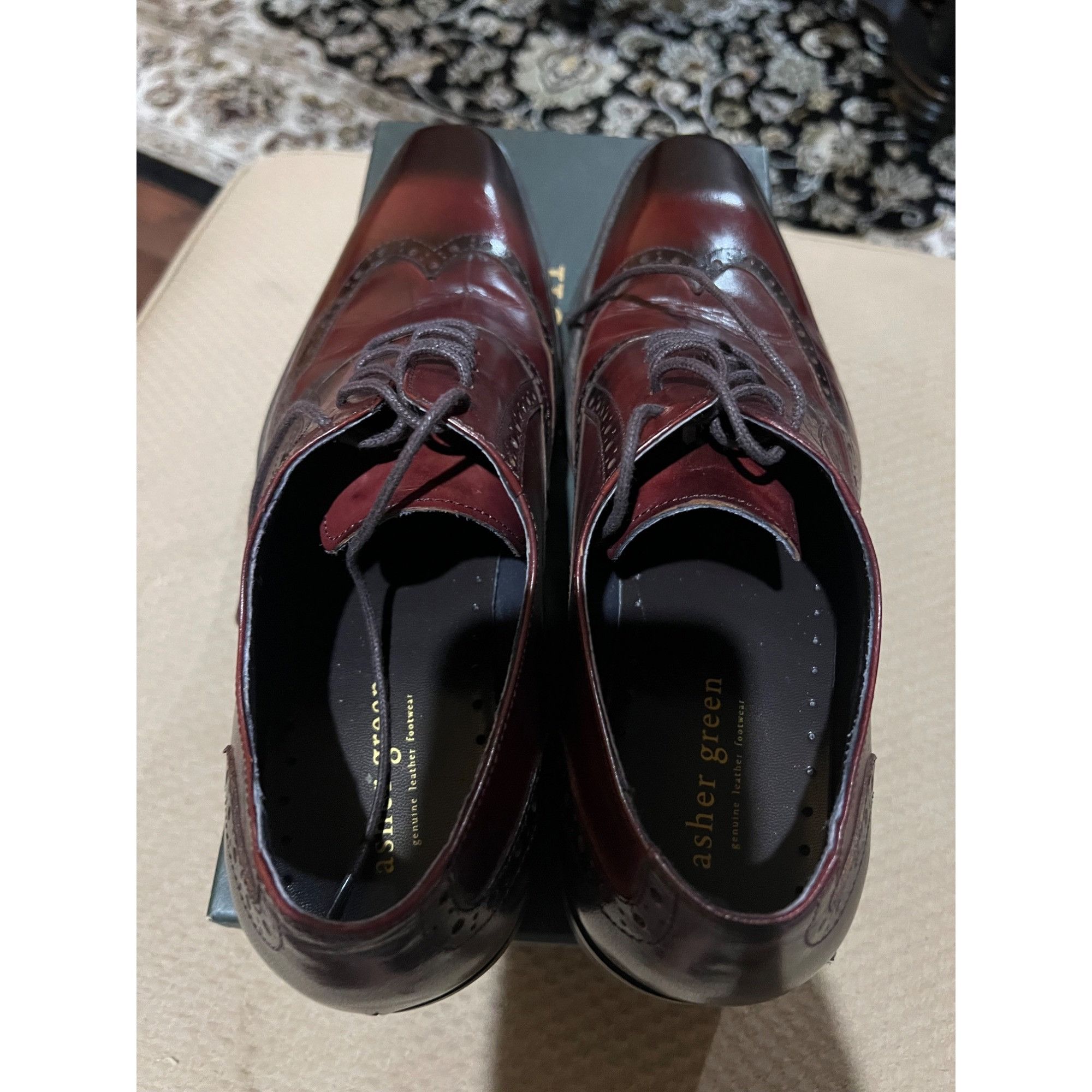 Asher Green Burgundy Oxford Dress Shoes - Size 10
