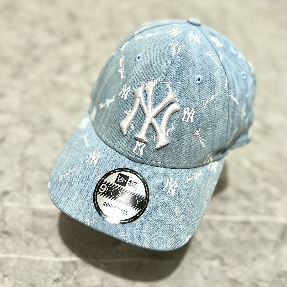 New Era × New York Yankees × Vintage NEW ERA 940 MONOGRAM DENIM Size ONE SIZE - 5 Thumbnail
