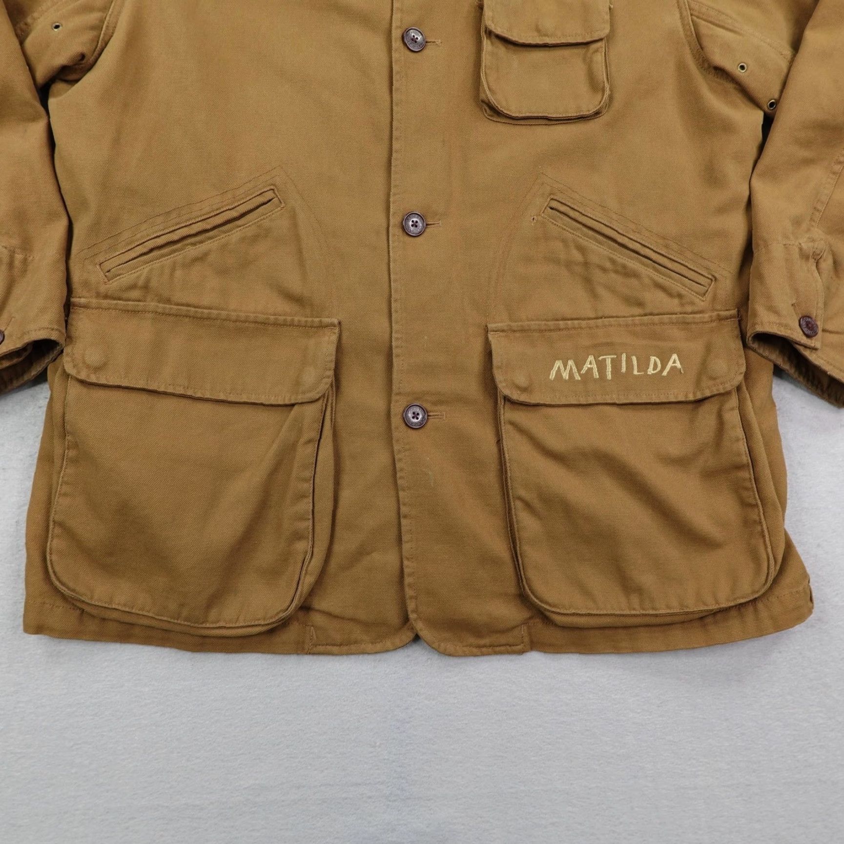 Lands' End Lands' End Jacket Mens Large Brown Canvas Field Chore Coat Quilted Removable Liner Mid-Length Workwear Casual Mens Size US L / EU 52-54 / 3 - 3 Thumbnail