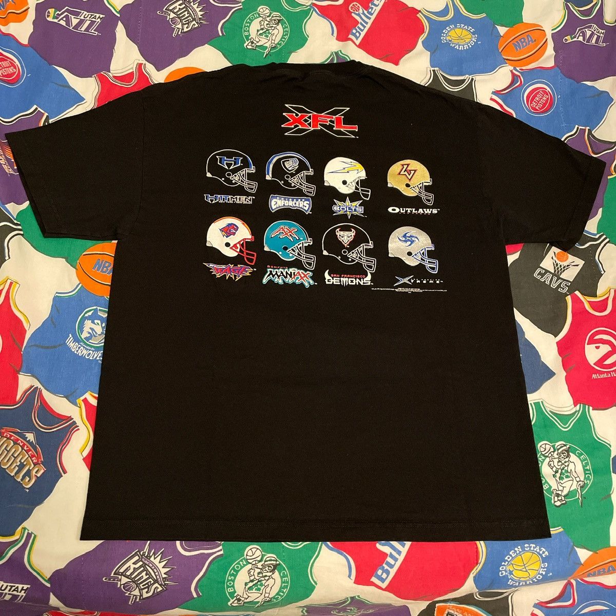 NFL × Vintage Vintage 2000 XFL Helmet Logo Super Bowl Football Tee Size US XL / EU 56 / 4 - 1 Thumbnail