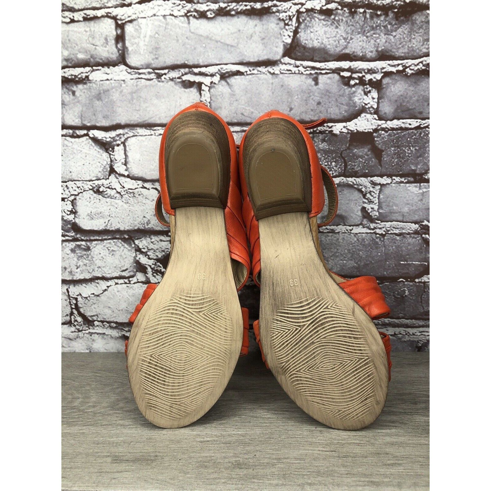 Other Miz Mooz Cassie Orange Leather Ankle Strap Heeled Sandals Wo Size US 8.5 / IT 38.5 - 15 Thumbnail