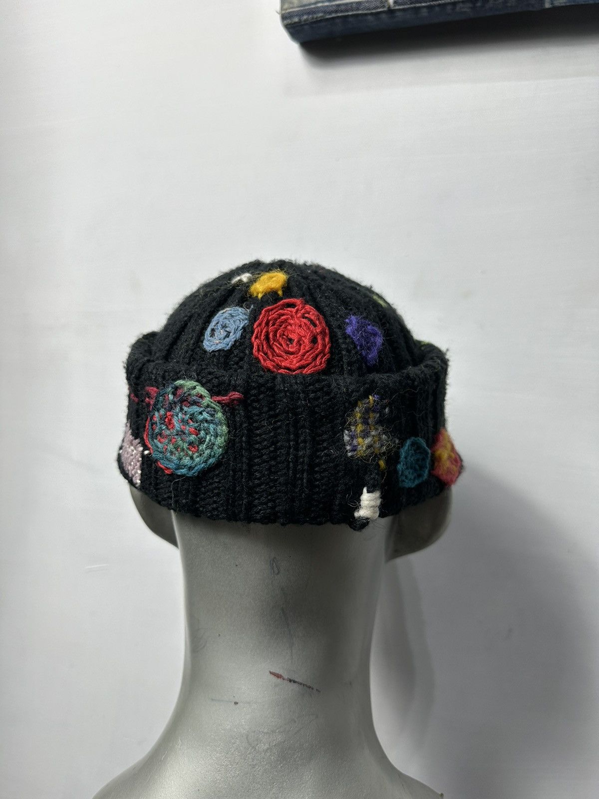 Handmade Nice Design Multicolored Art Knitted mending Beanie Hats Size ONE SIZE - 8 Thumbnail